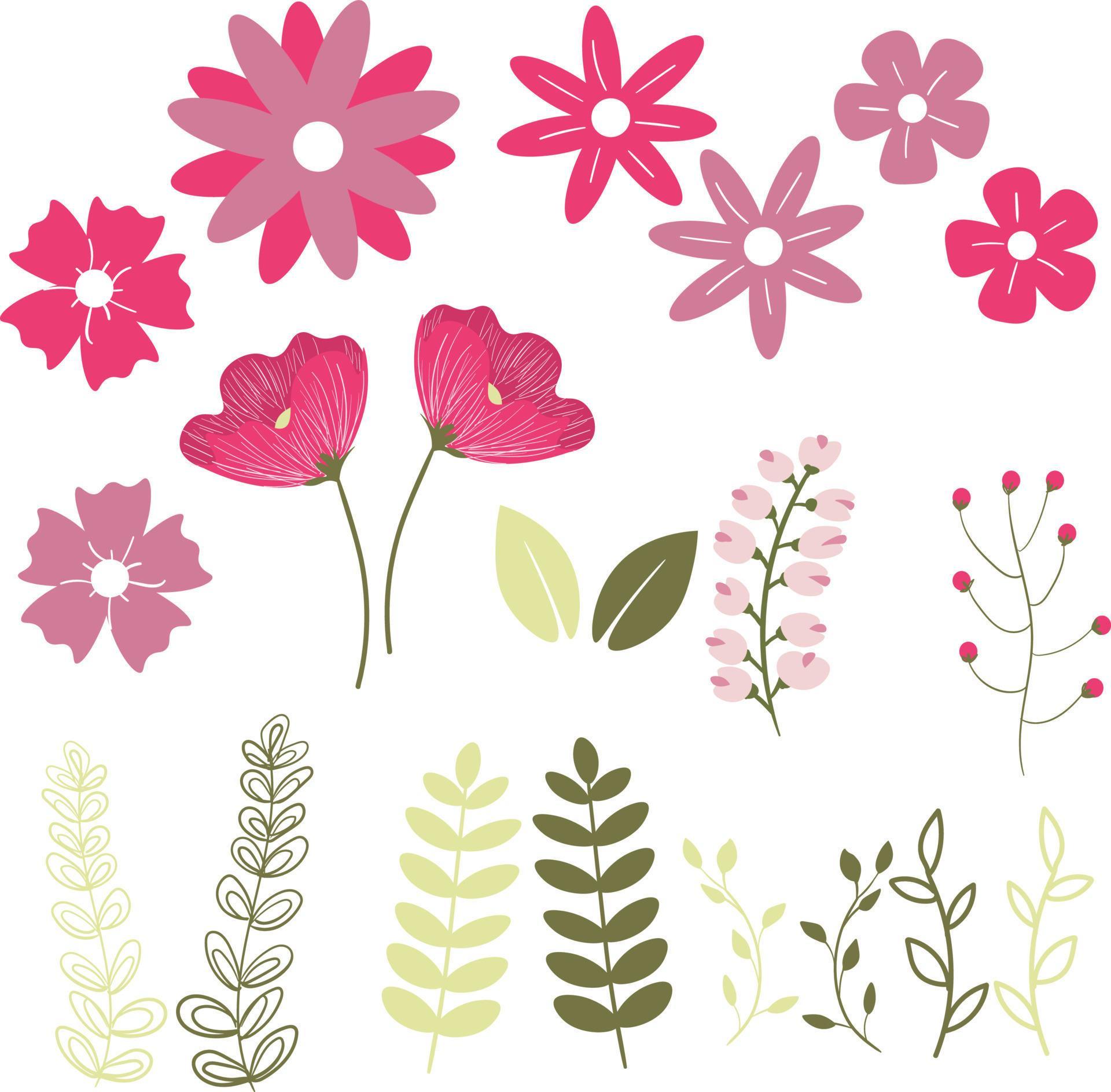 Set of spring flower element Stock Free