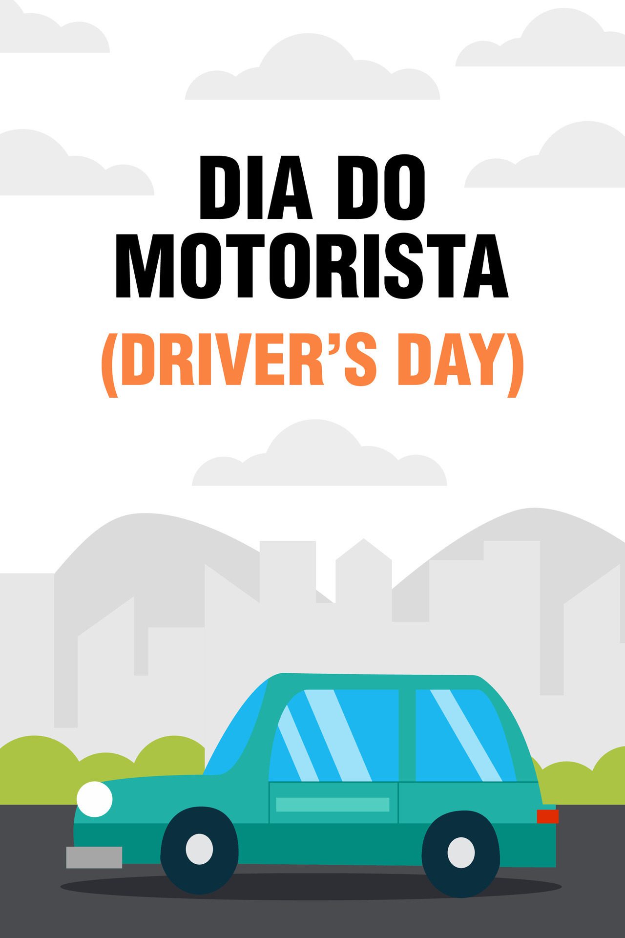 Drivers Day or Dia do Motorista, vertical banner illustration Free Vector