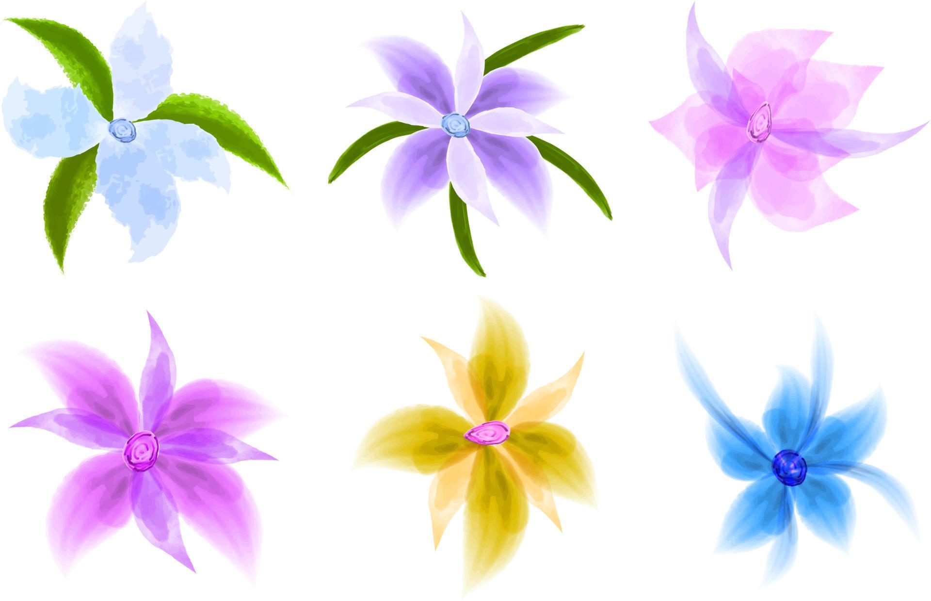 flower watercolor vector, floral watercolor Stock Free