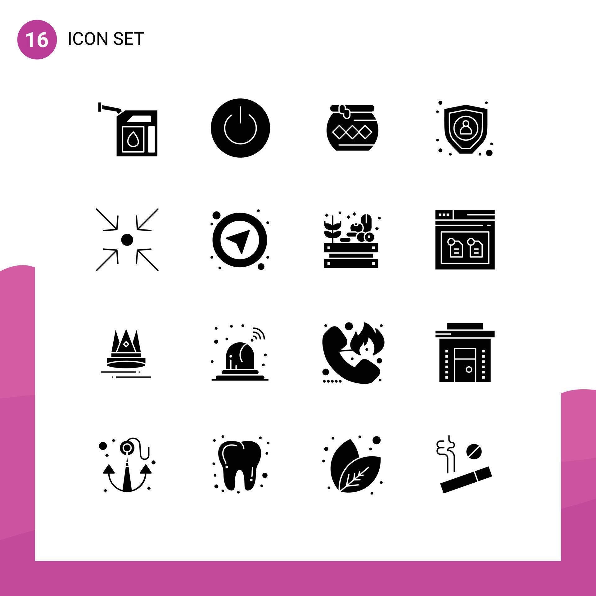 Set of 16 Commercial Solid Glyphs pack for arrow encryption user data pongal Editable Vector Design Elements Stock Free