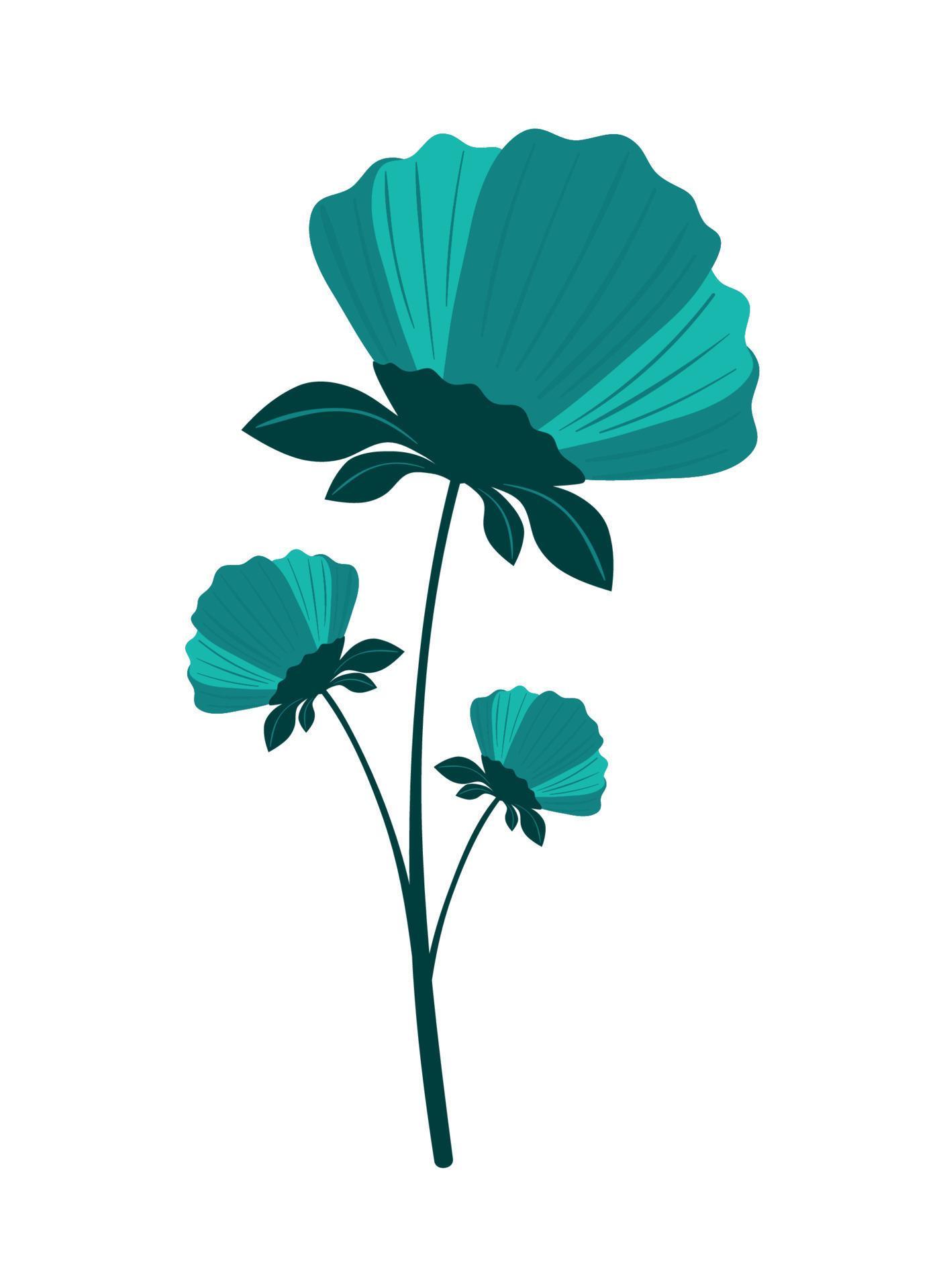 green flowers icon Stock Free