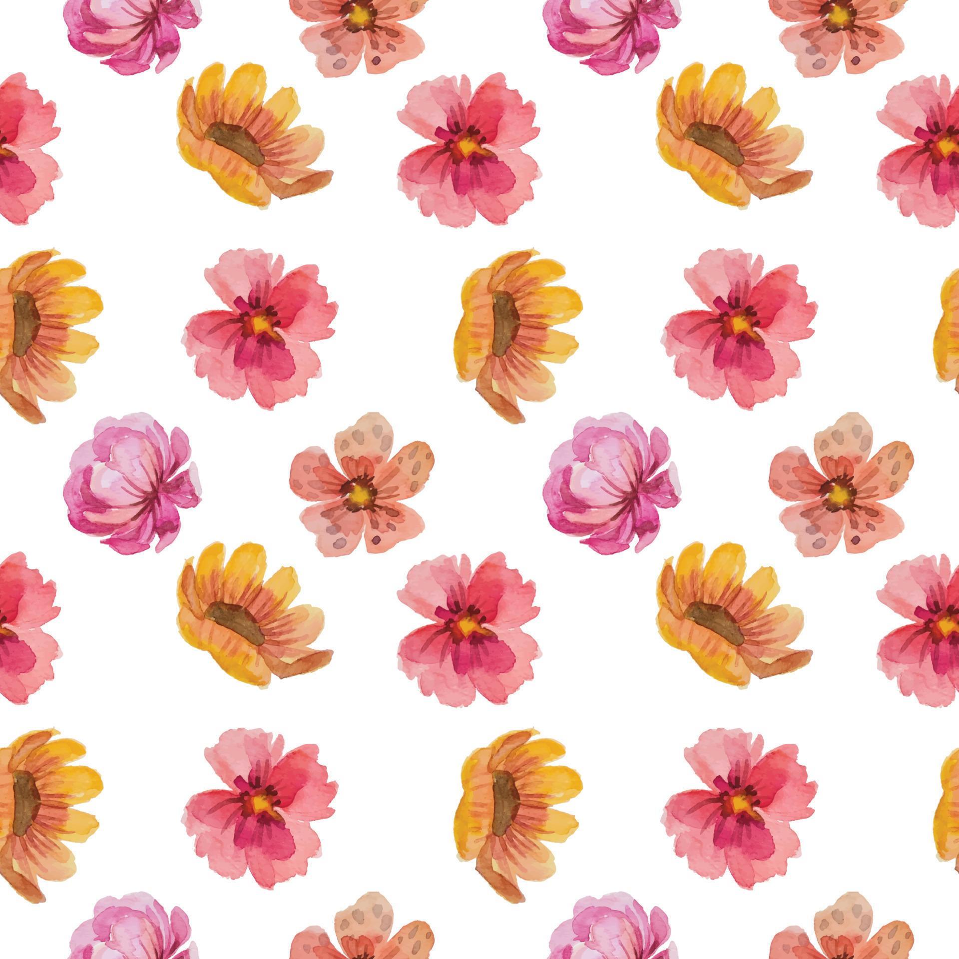 seamless pattern watercolor flower Stock Free