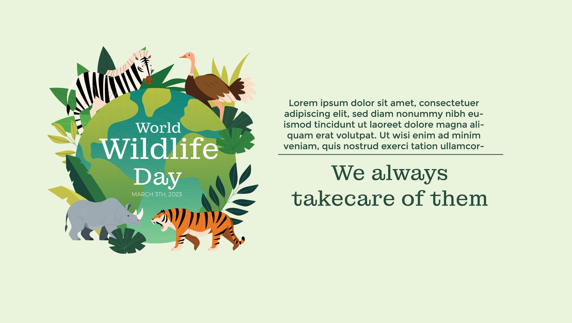 world wildlife day social media banner template Free Vector