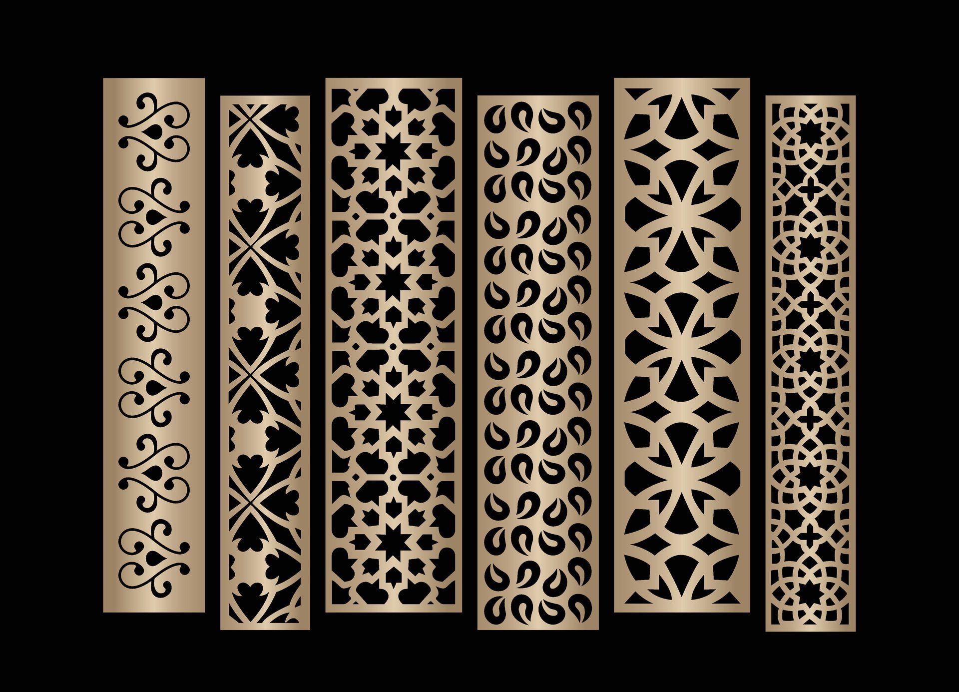 Laser and cnc cutting panels template. Decorative die cut pattern Free Vector