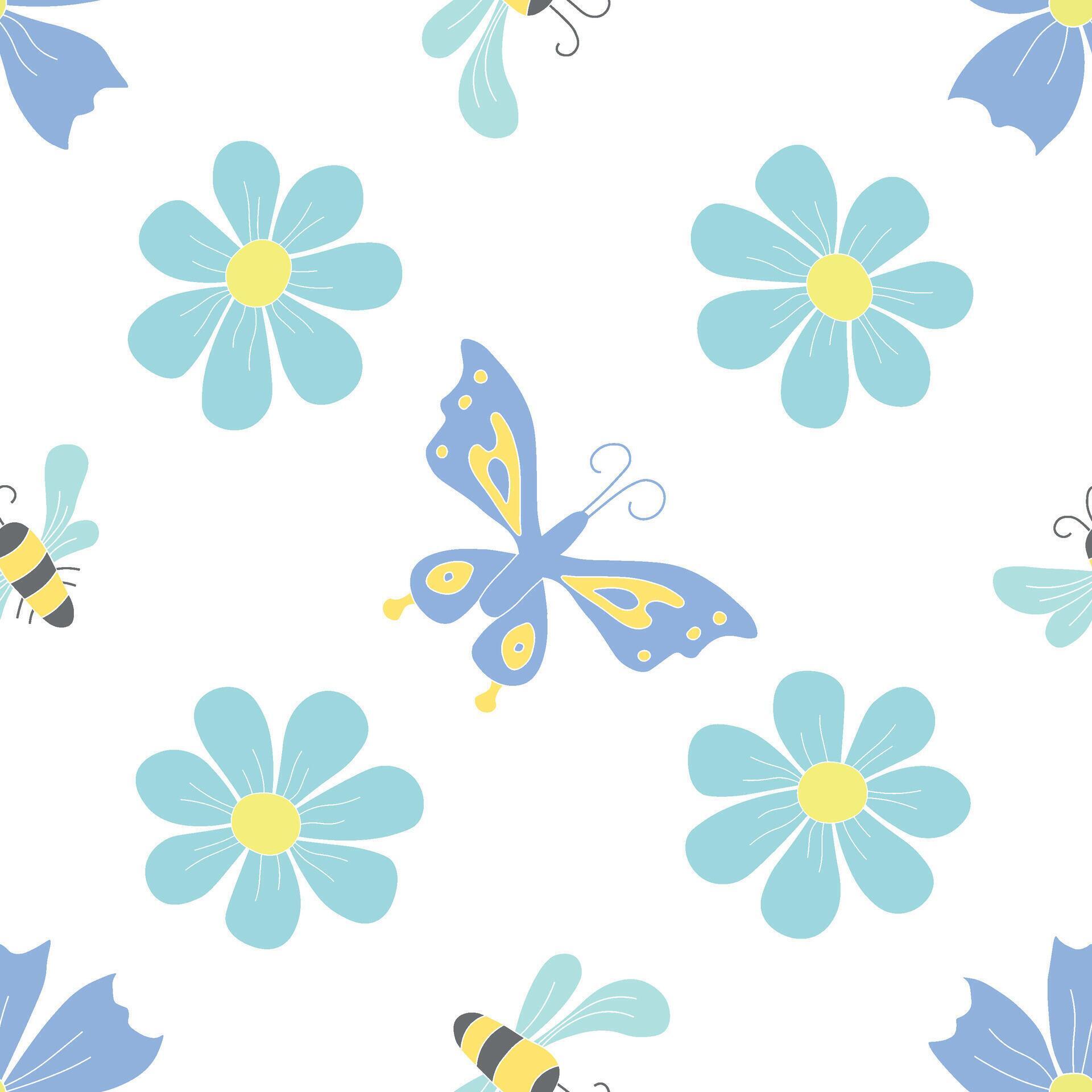 Spring floral pattern. Seamless pattern with flowers Stock Free