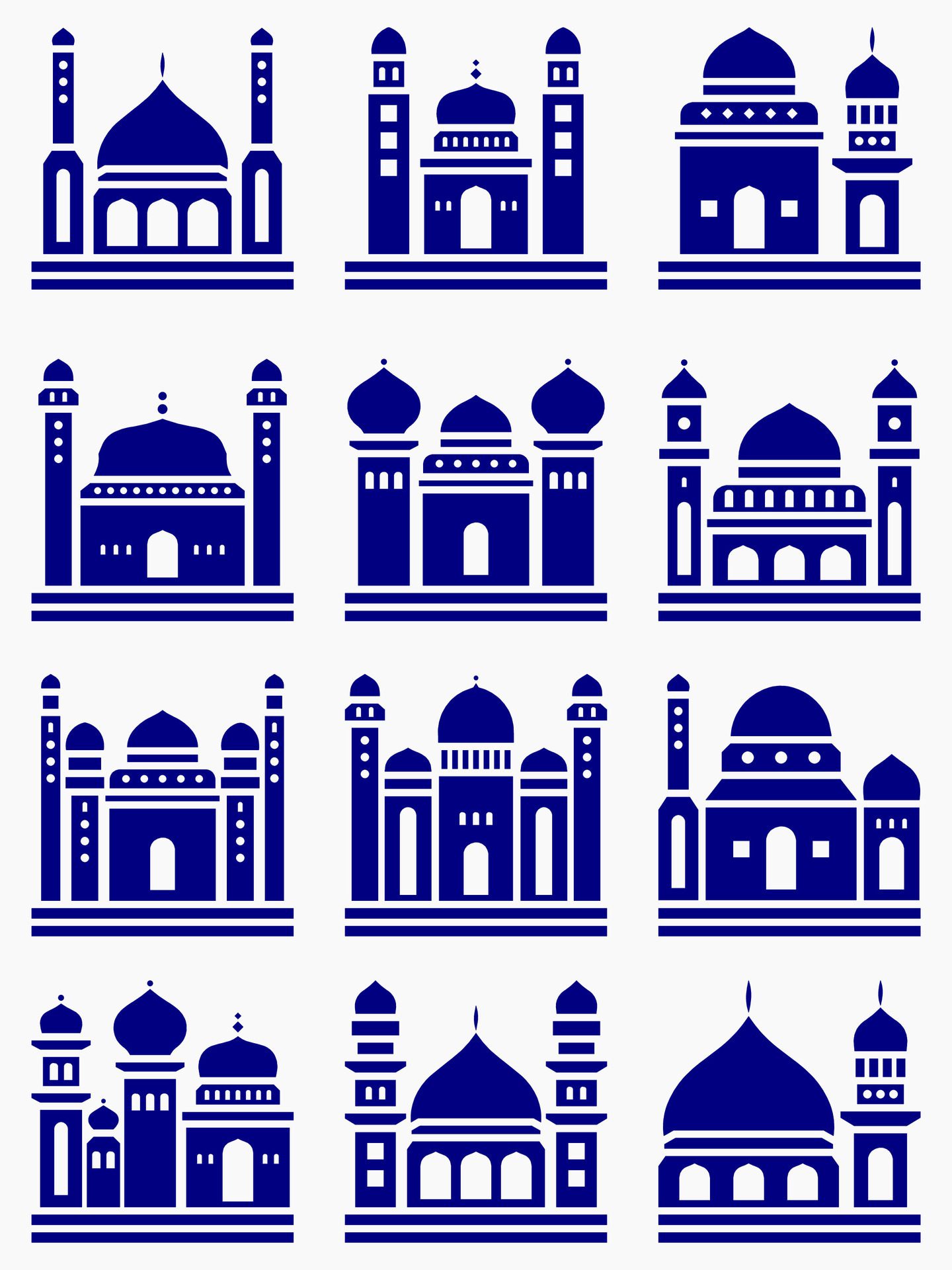 Mosque muslim pattern for decoration, background, panel, and cnc cutting Free Vector