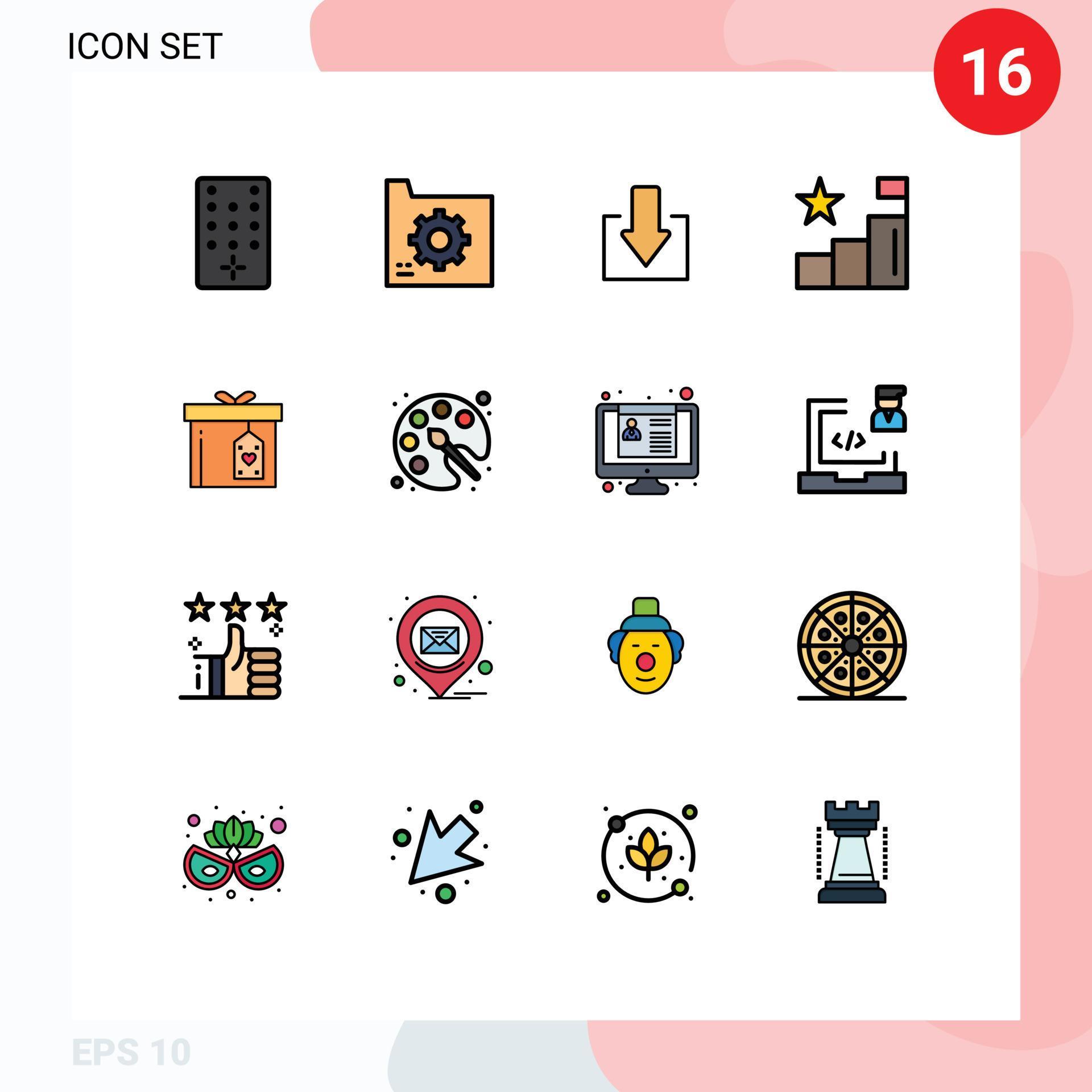 16 Creative Icons Modern Signs and Symbols of surprize gift box arrow positions analytics Editable Creative Vector Design Elements Stock Free