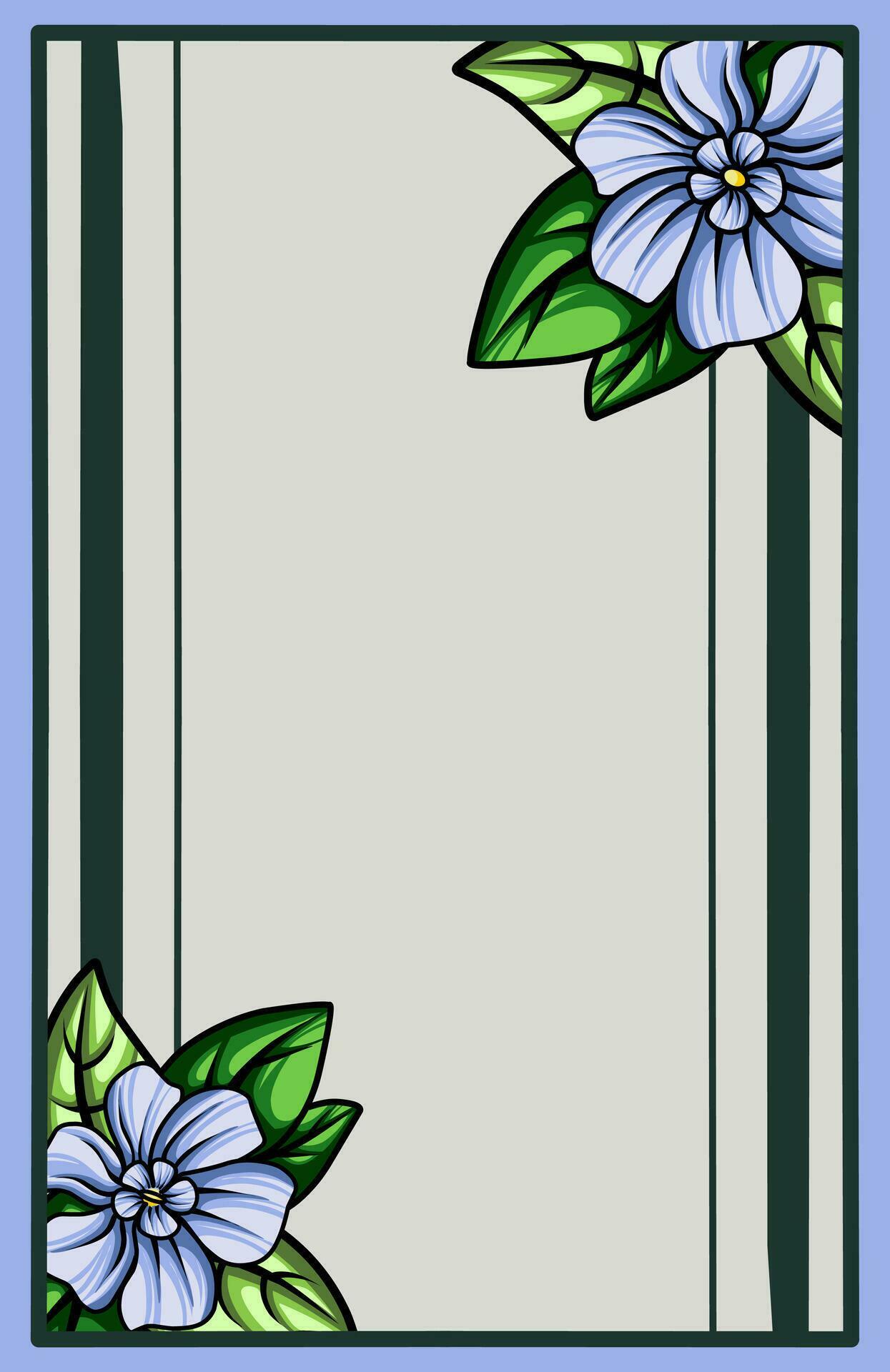 frame the border with an arrangement of leaves and flowers. Vector design Stock Free