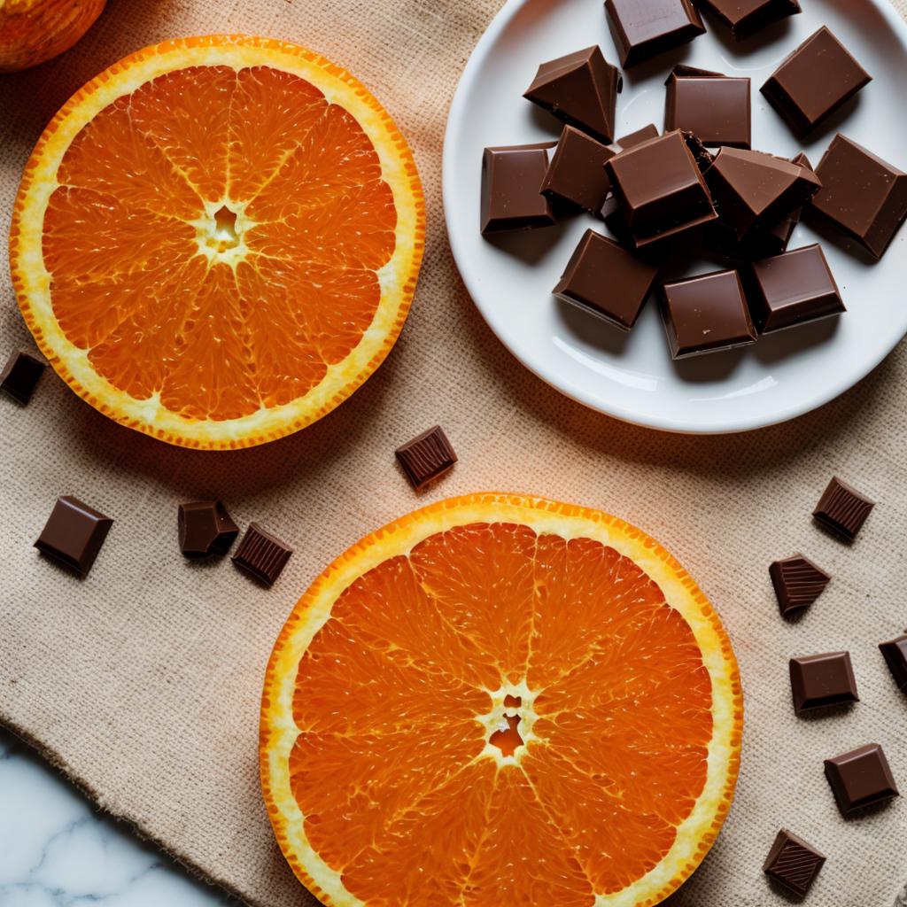 Oranges and chocolate by by @ai_generated