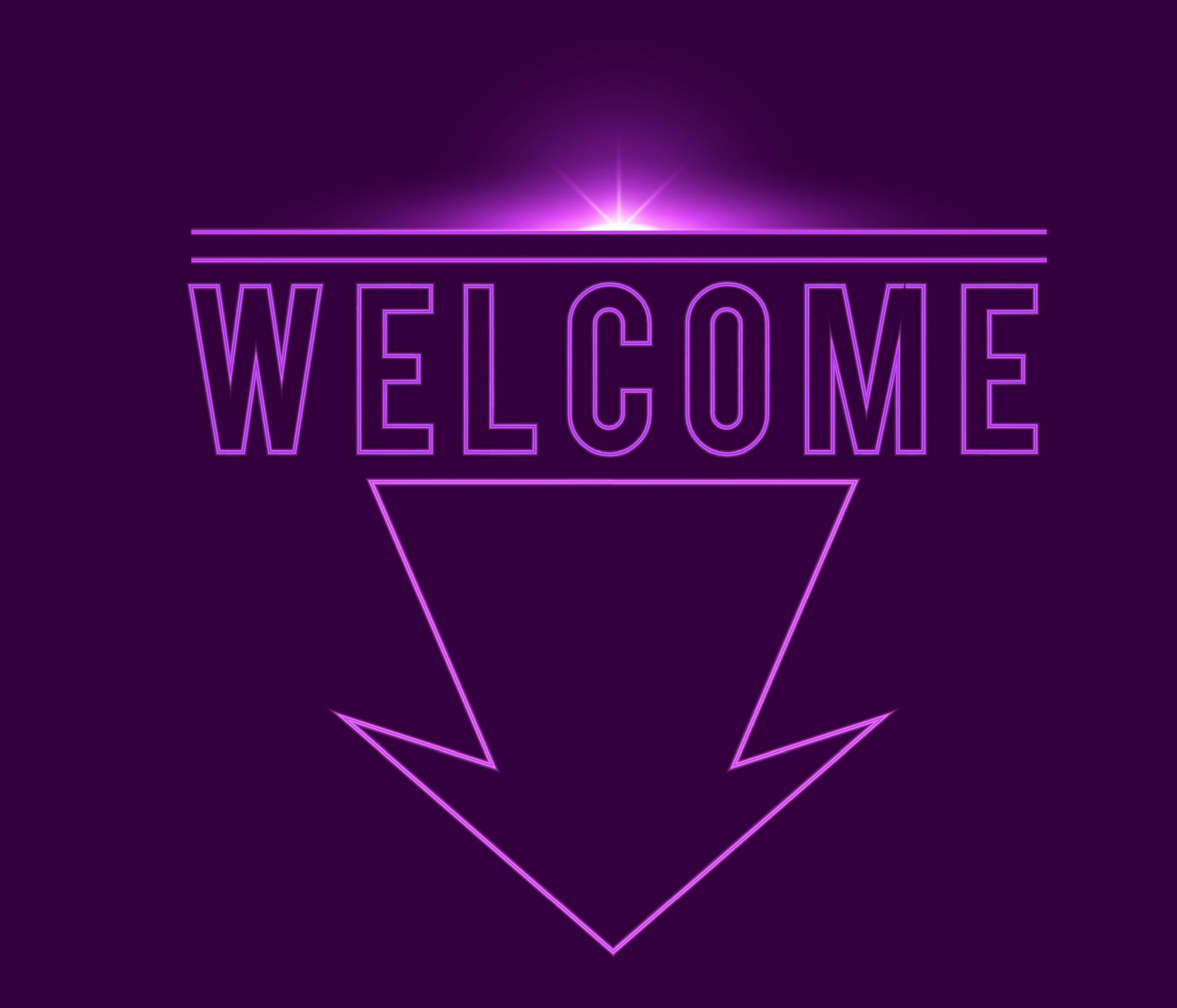 Purple glowing Neon Signs. Three Arrows. Vector illustration Stock Free