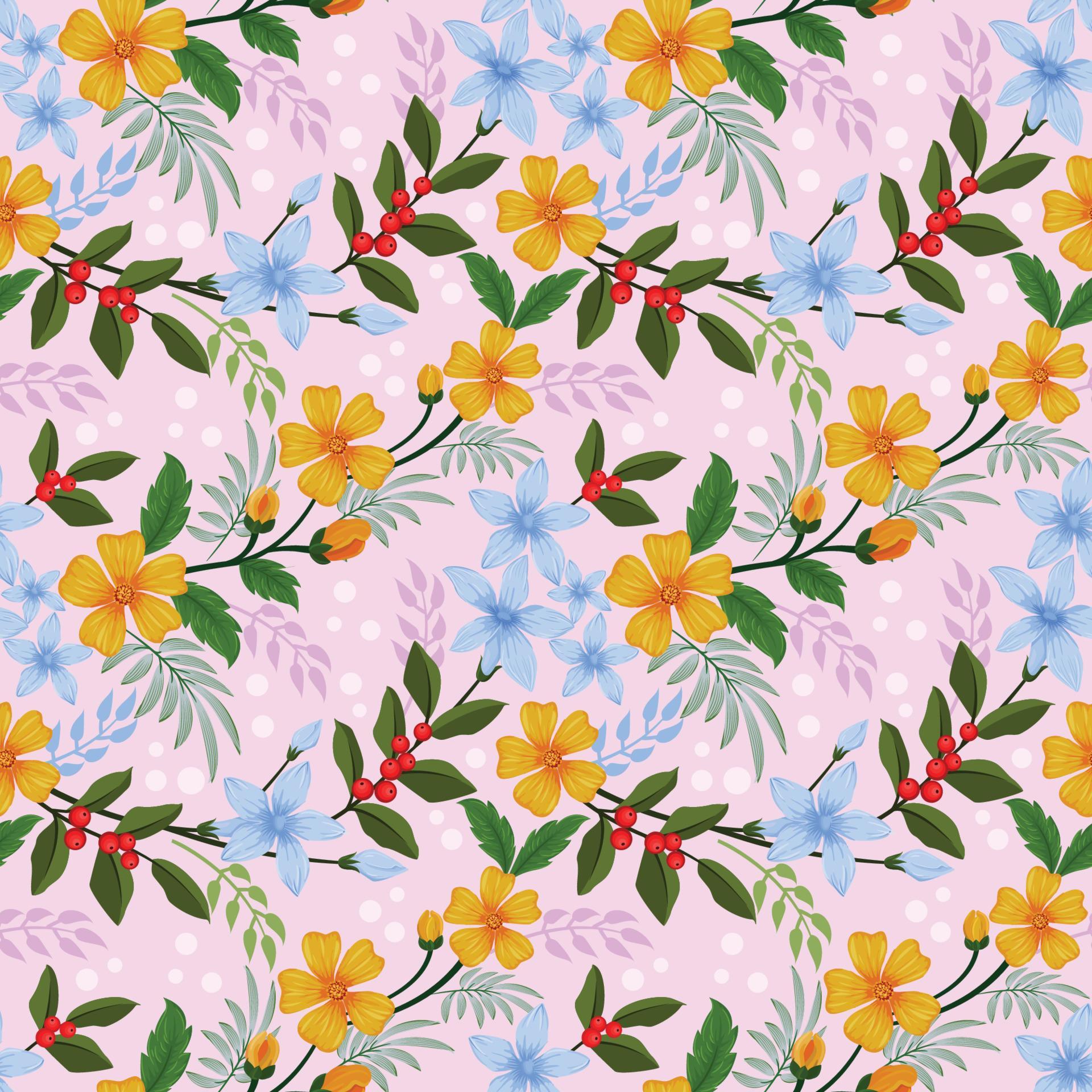 flower vector design seamless pattern for fabric textile. Stock Free