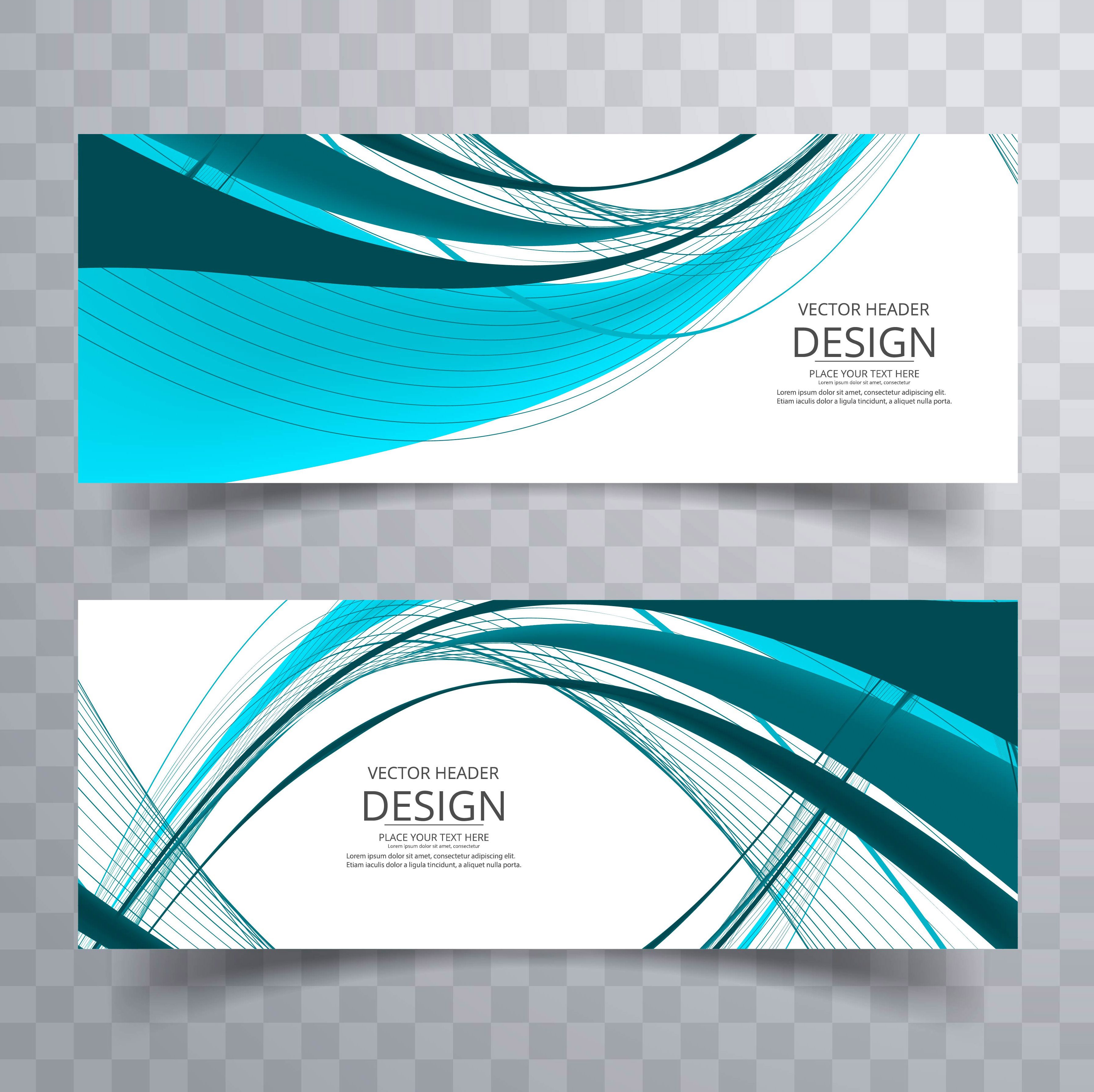 Modern wavy banners set vector Free Vector