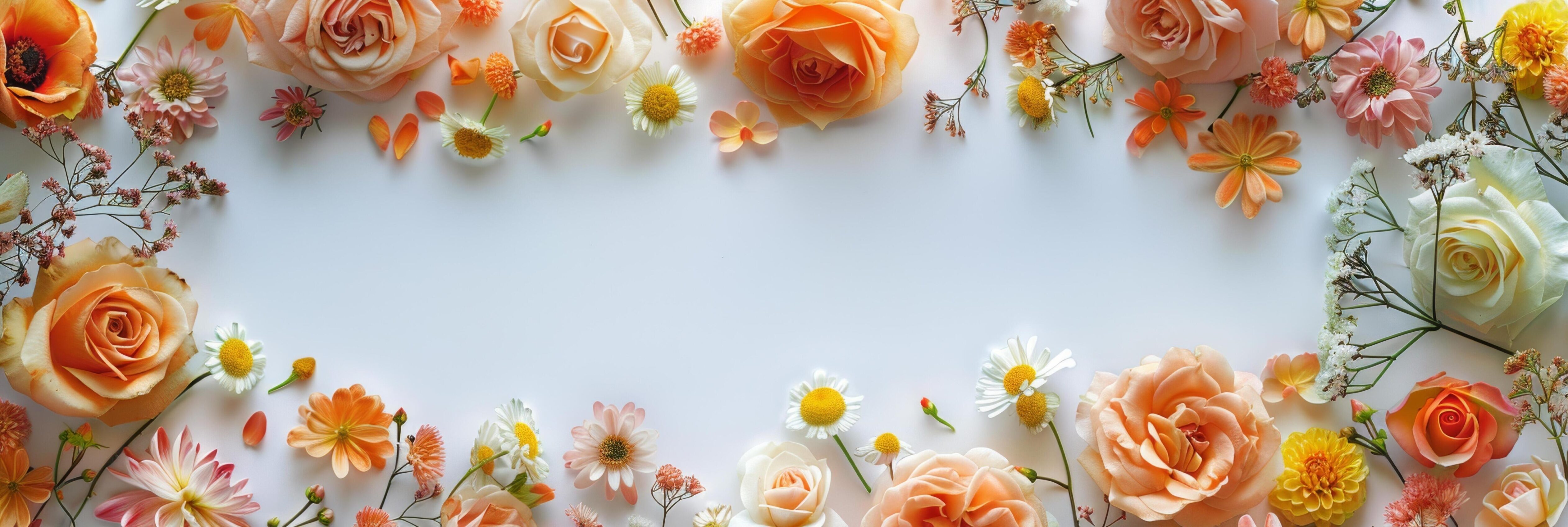 Colorful Flower Arrangement on White Background Stock Free