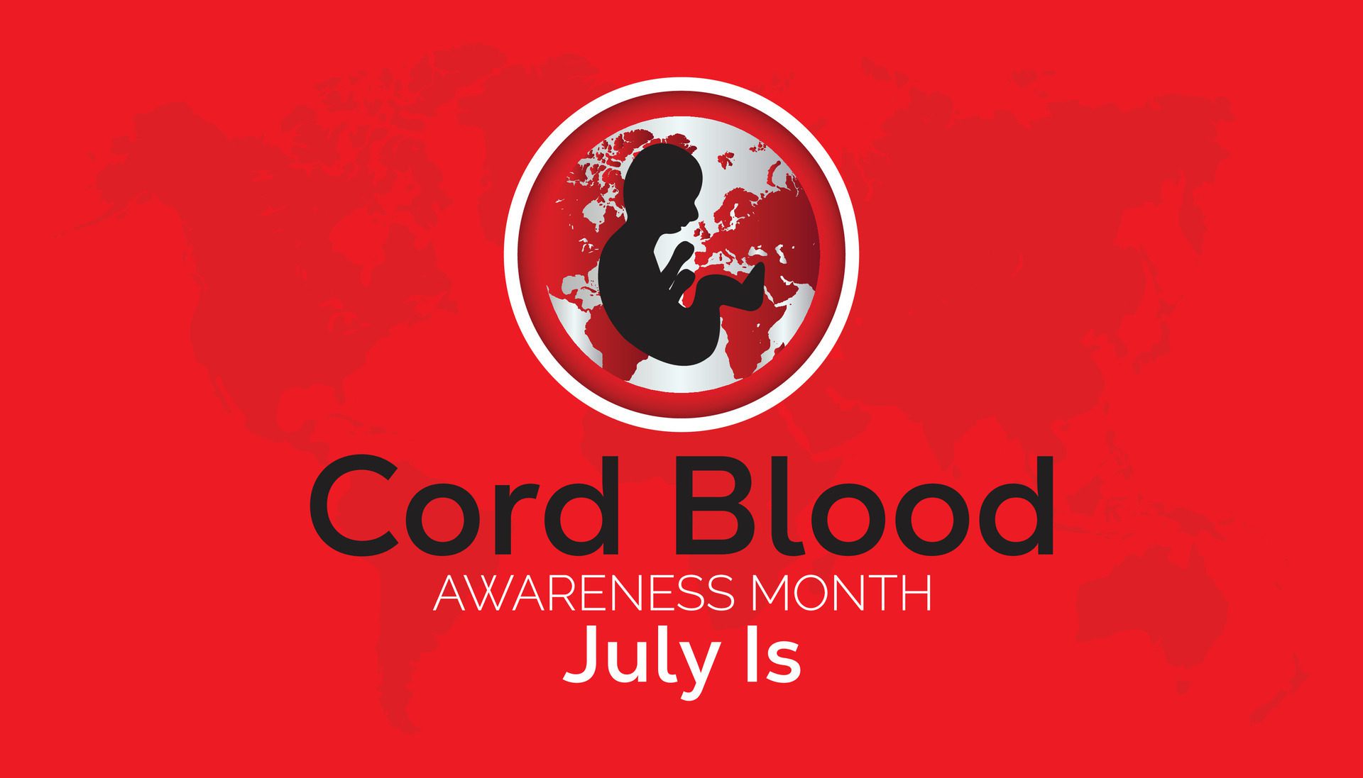 cord blood awareness month observed every year in July. Template for background, banner, card, poster with text inscription. Free Vector