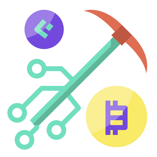 Mining, digital, token icon