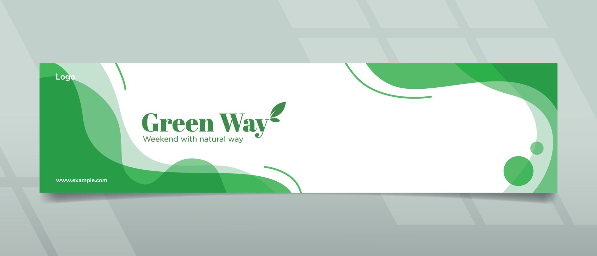 Green Way and Wavy Banner Design Free Vector