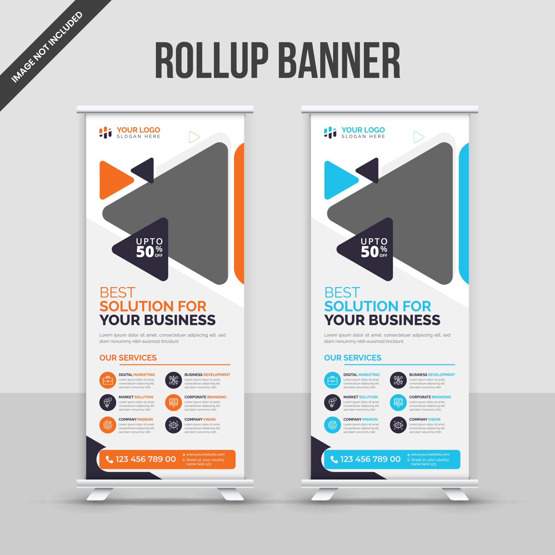 Modern corporate roll up pop up pull up or standee x banner design template Free Vector