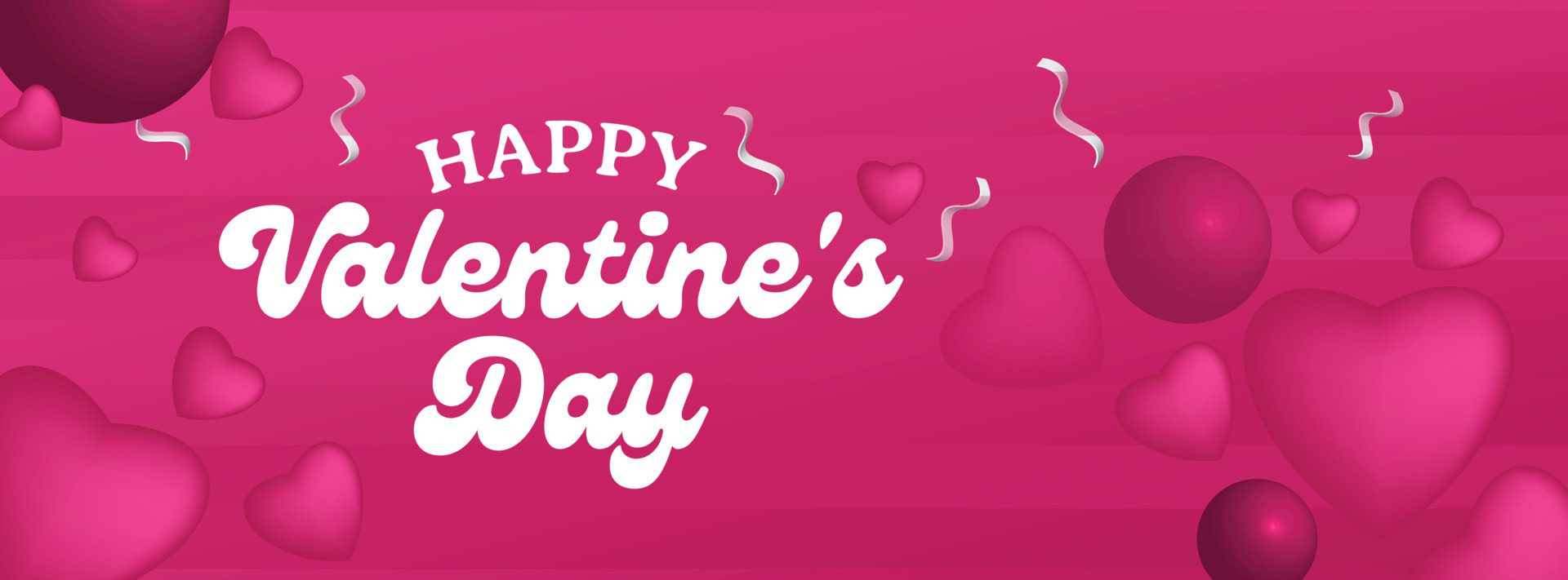 Editable Free Pink Color Happy Valentines Day Cover Design Template With Creative 3D Heart Shape Vector Illustration Free Vector