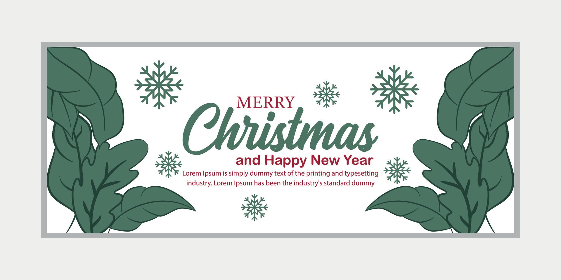 merry christmas banner set and happy new year banner, social media cover and web banner Free Vector