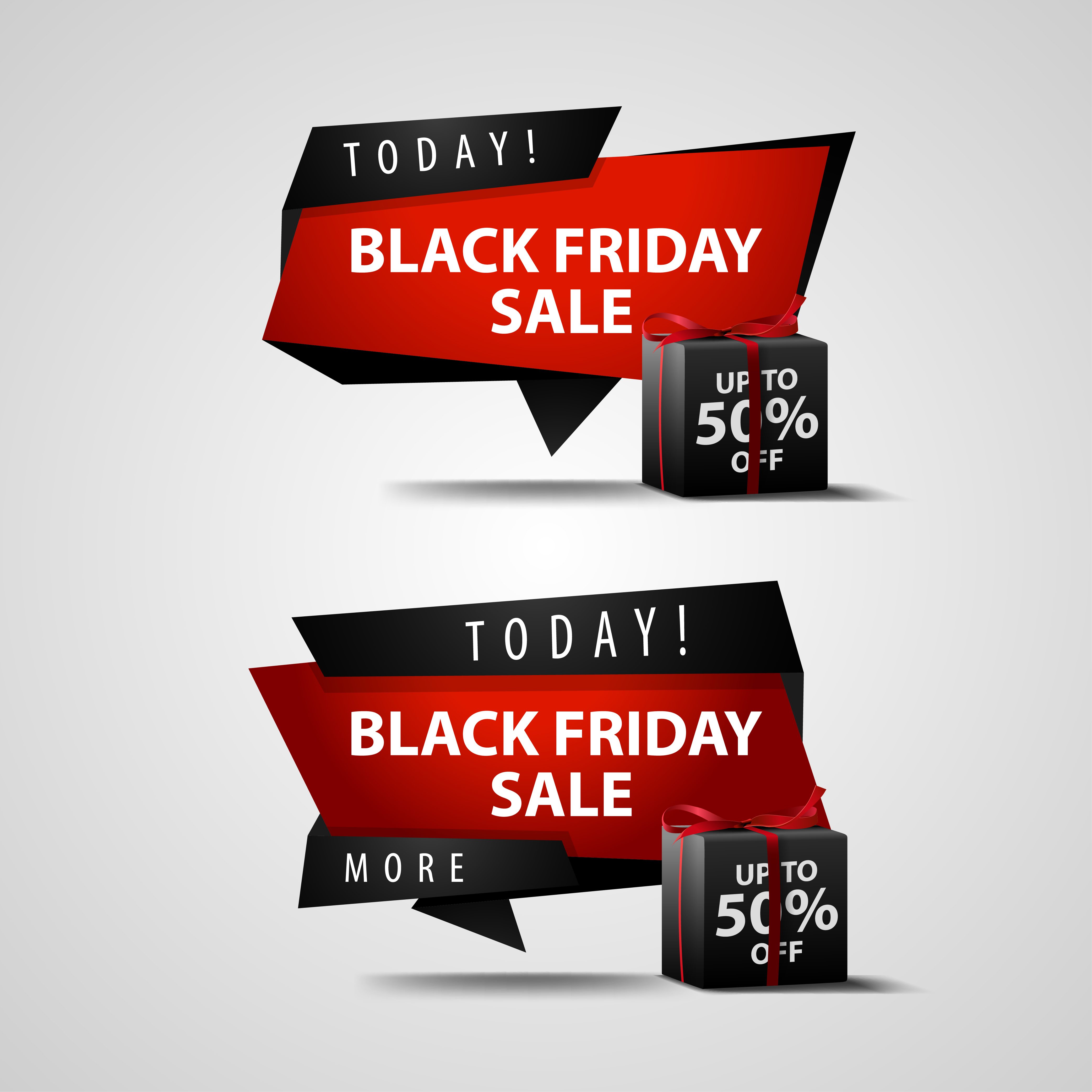 Today Black Friday Sale Banner Set Free Vector