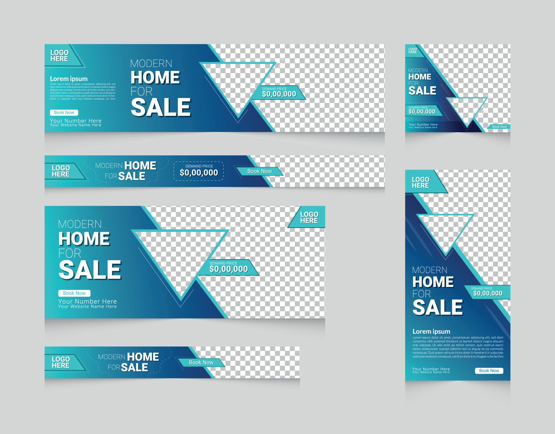 Web Banner Ad Template Set free vector Free Vector