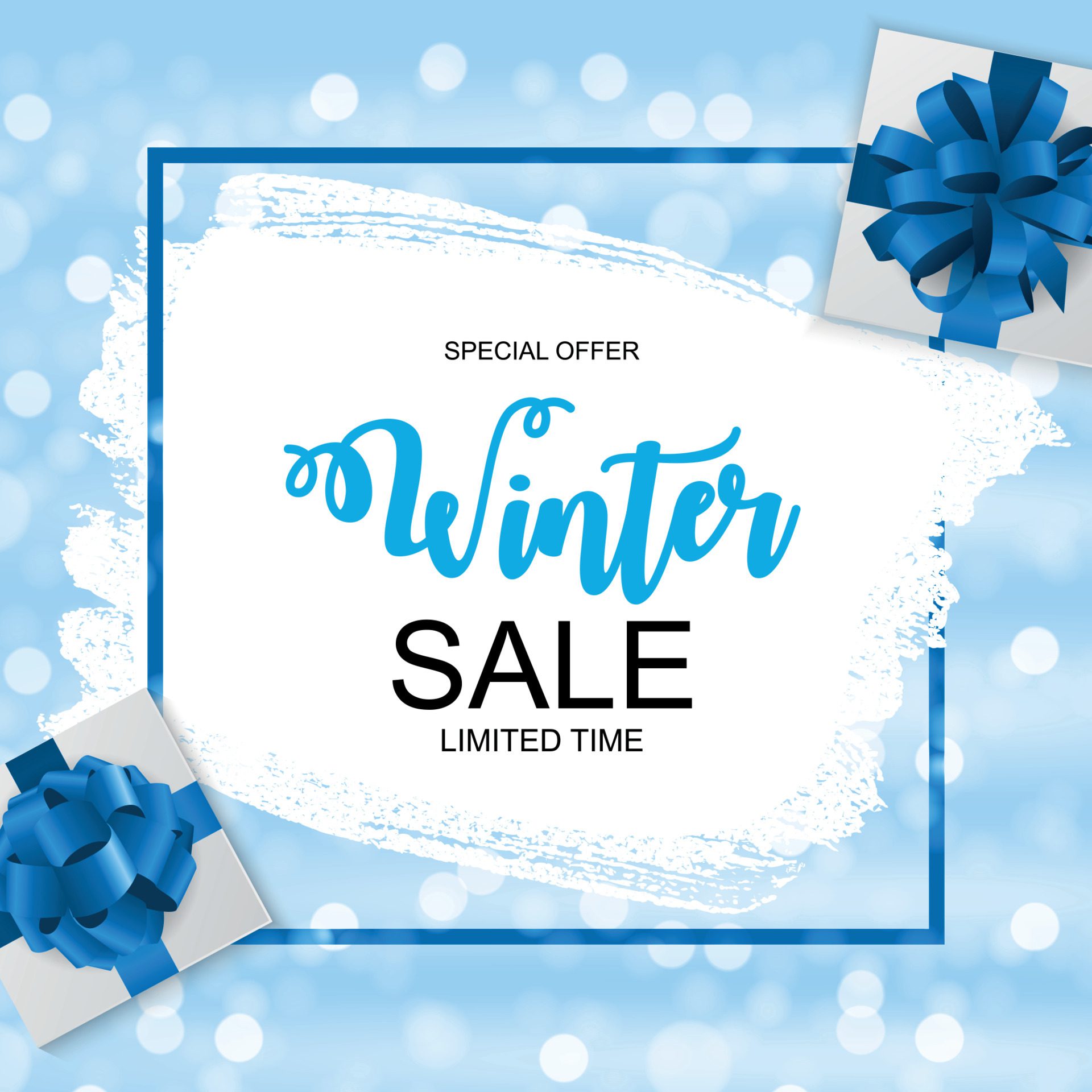 Winter Sale Background Special Offer Banner Background for Business and Advertising. Vector illustration. Free Vector