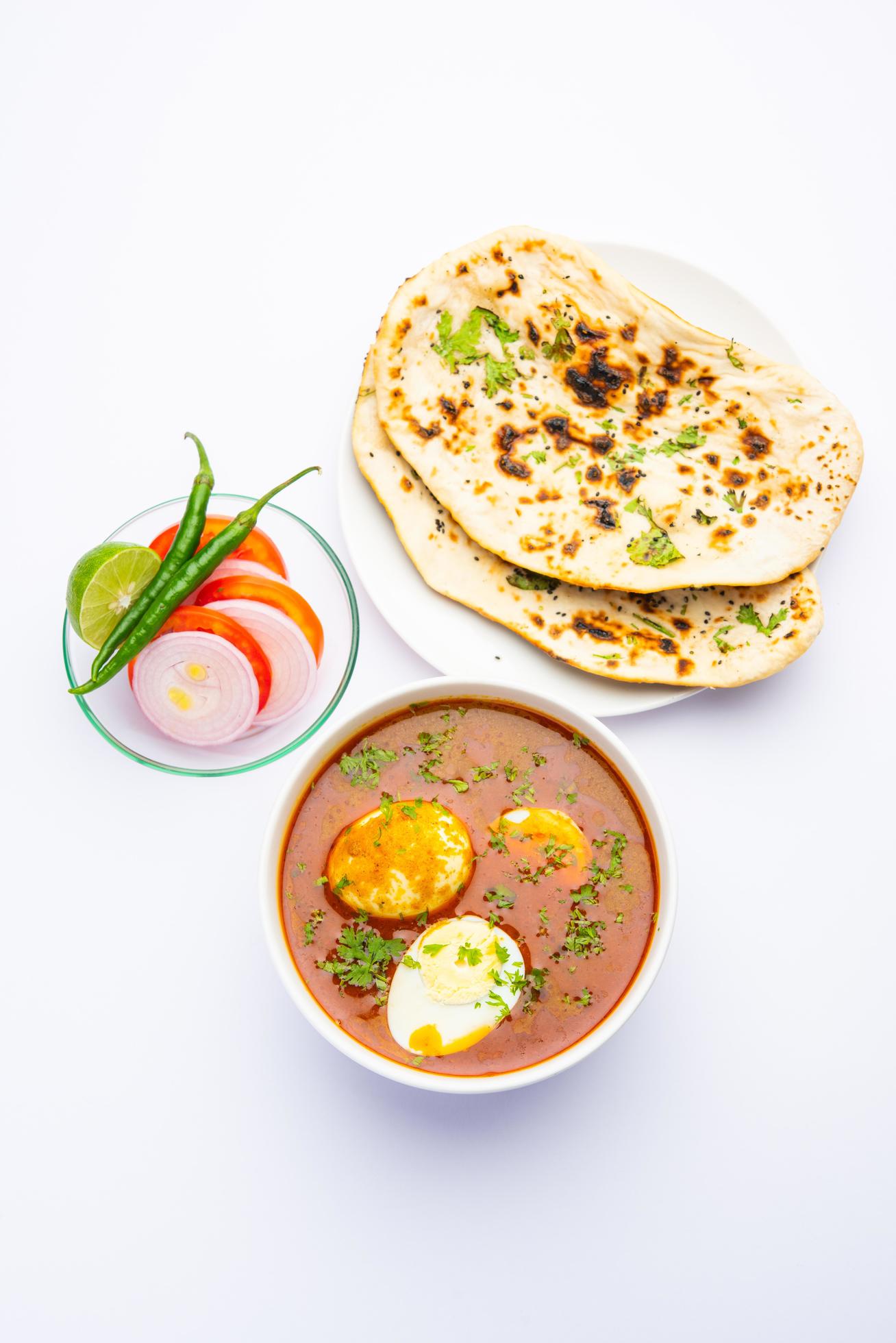 Anda Masala or Egg Curry is popular indian spicy food Stock Free