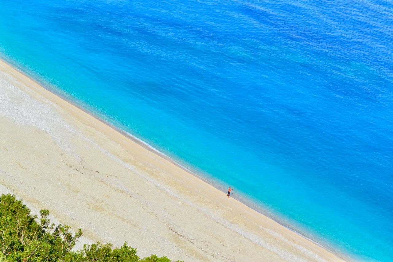 Myrtos Beach Aerial View Greece Stock Free