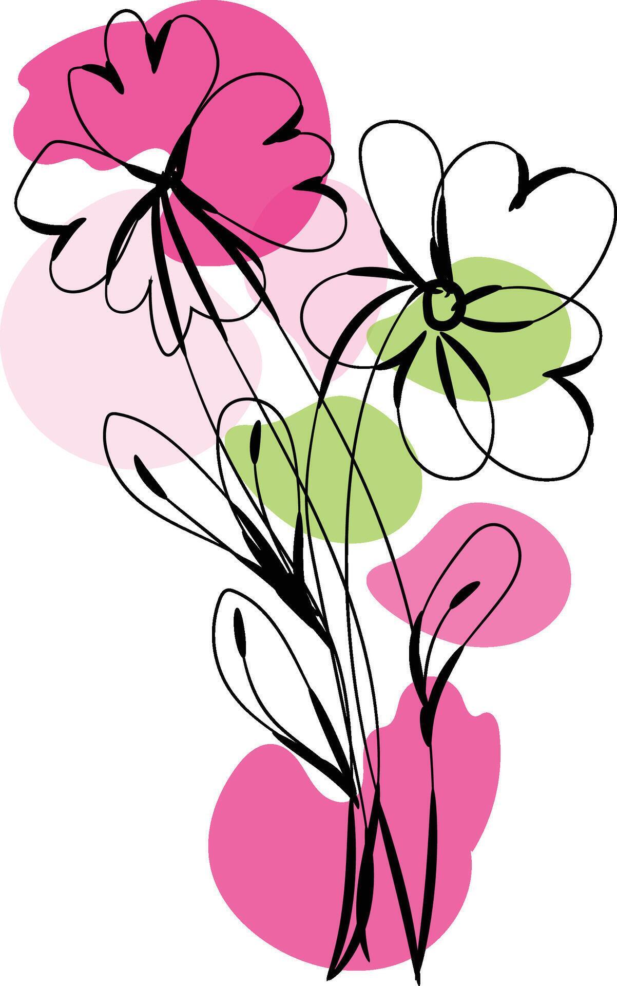 Monochromatic spring flowers collection Stock Free