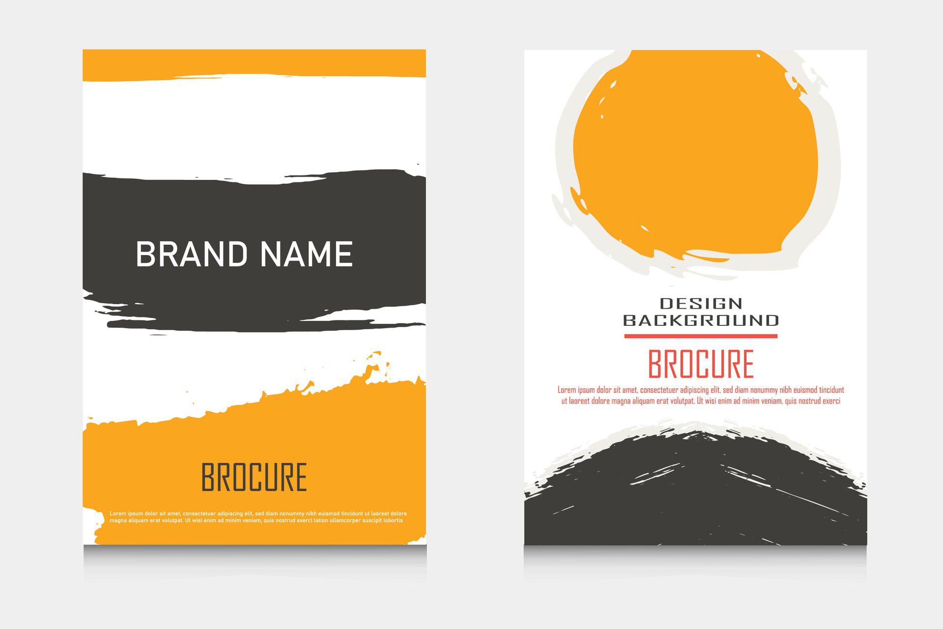 Abstract brush background banner flyer cover book set. vector illustration Free Vector