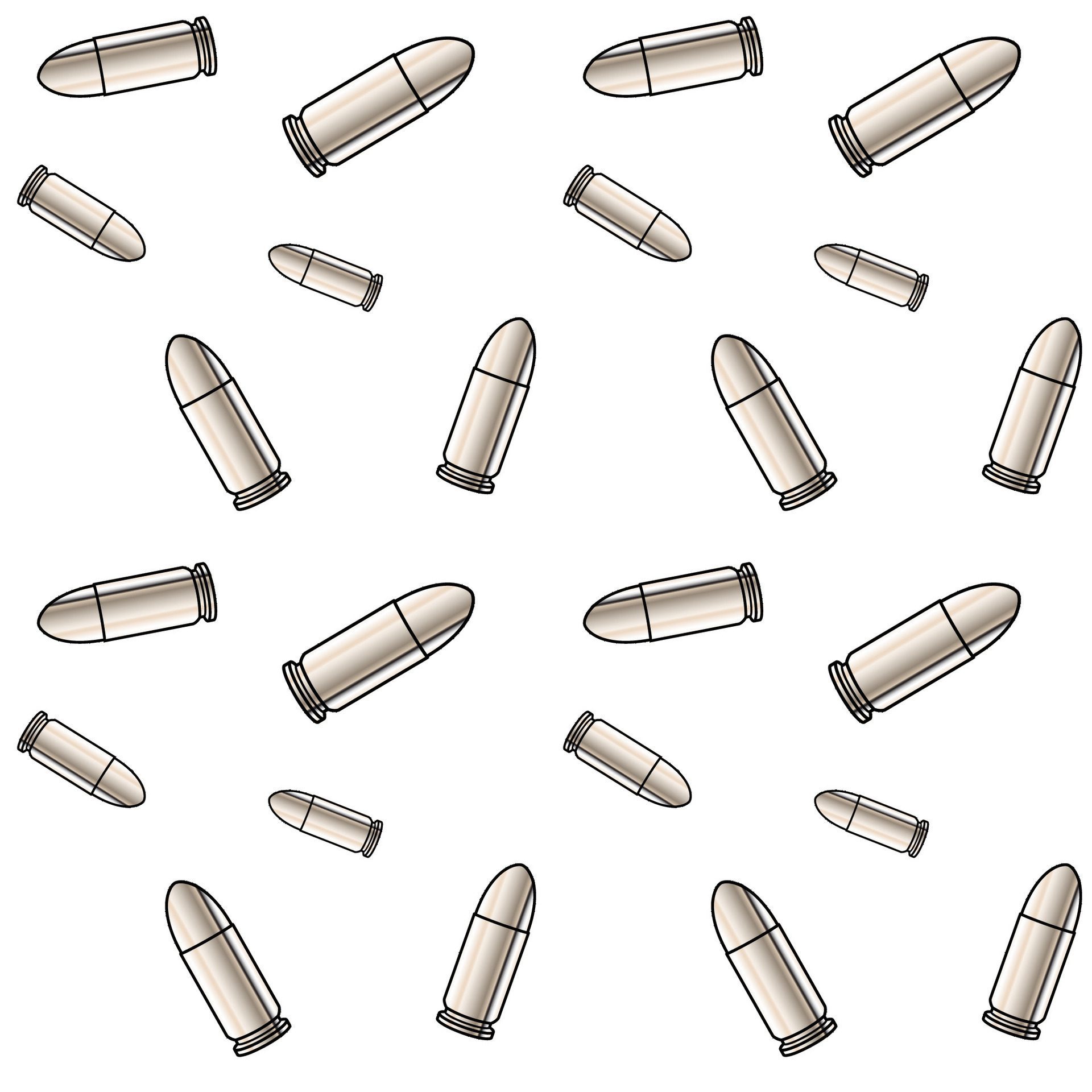 Metallic bullets illustration. Seamless pattern background for shooting or army concept. Free Vector