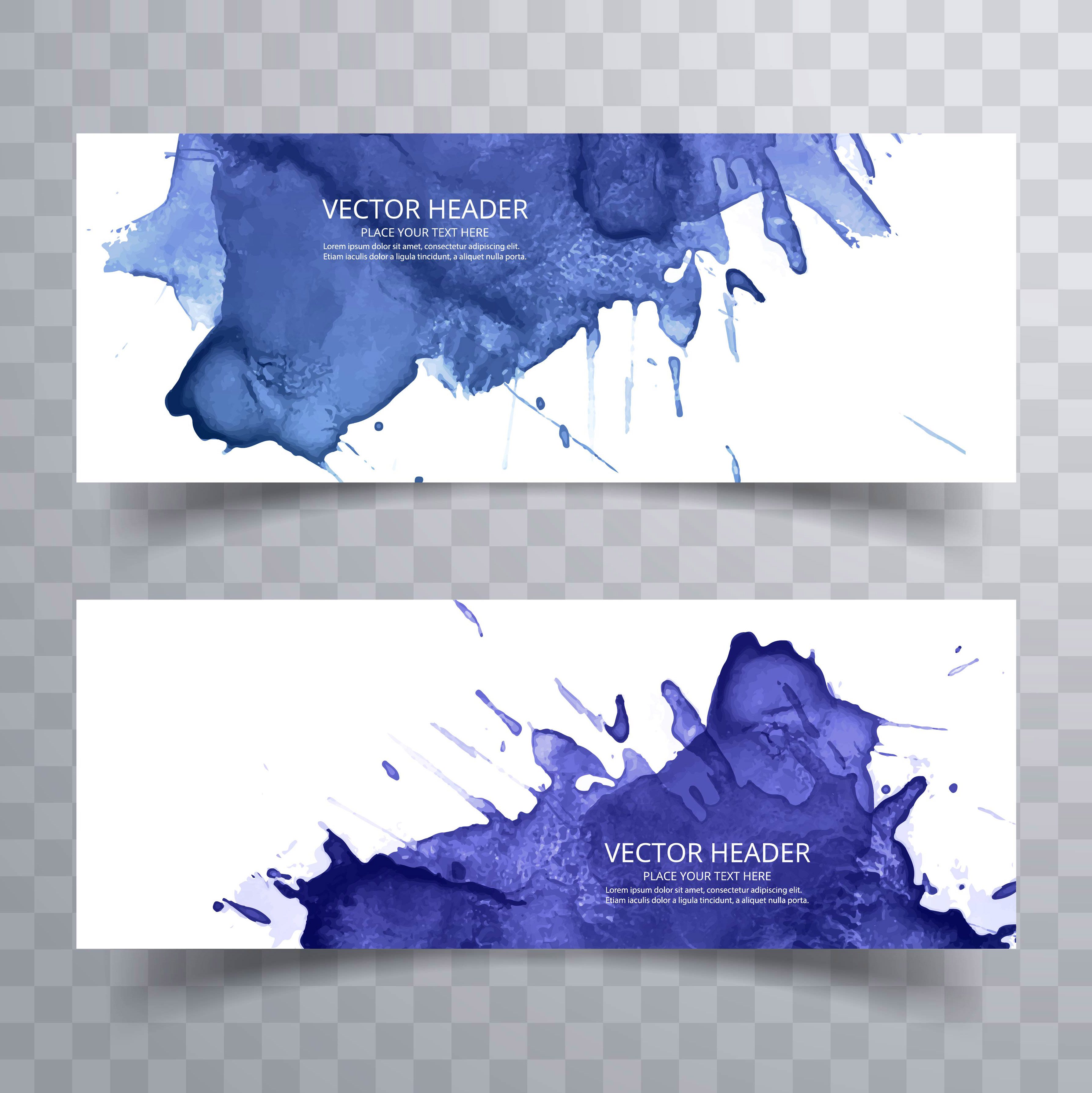 Beautiful watercolor colorful banners set design Free Vector