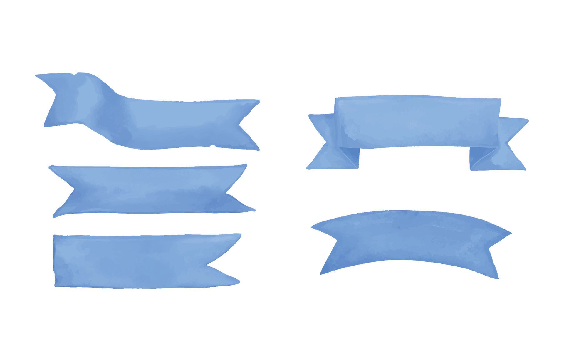 Blue ribbon banner In watercolor Free Vector