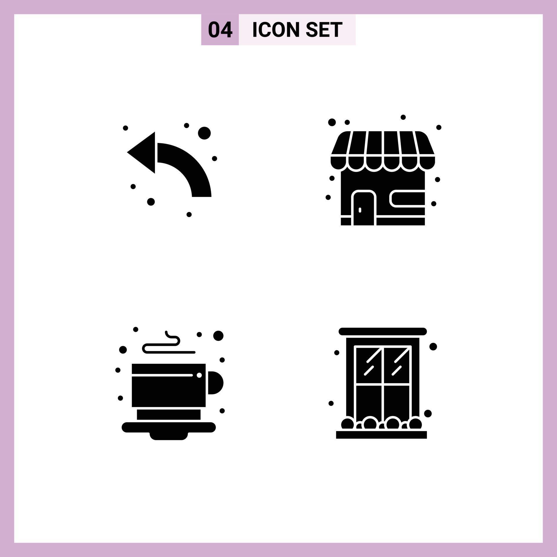 4 Creative Icons Modern Signs and Symbols of arrow breakfast left market store tea Editable Vector Design Elements Stock Free