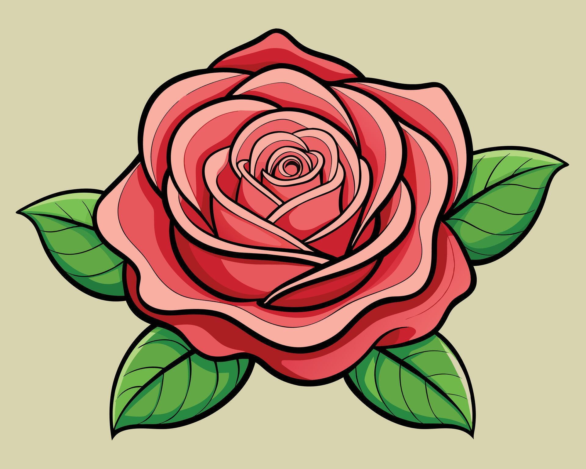 Red rose flower vector illustration on white background Stock Free