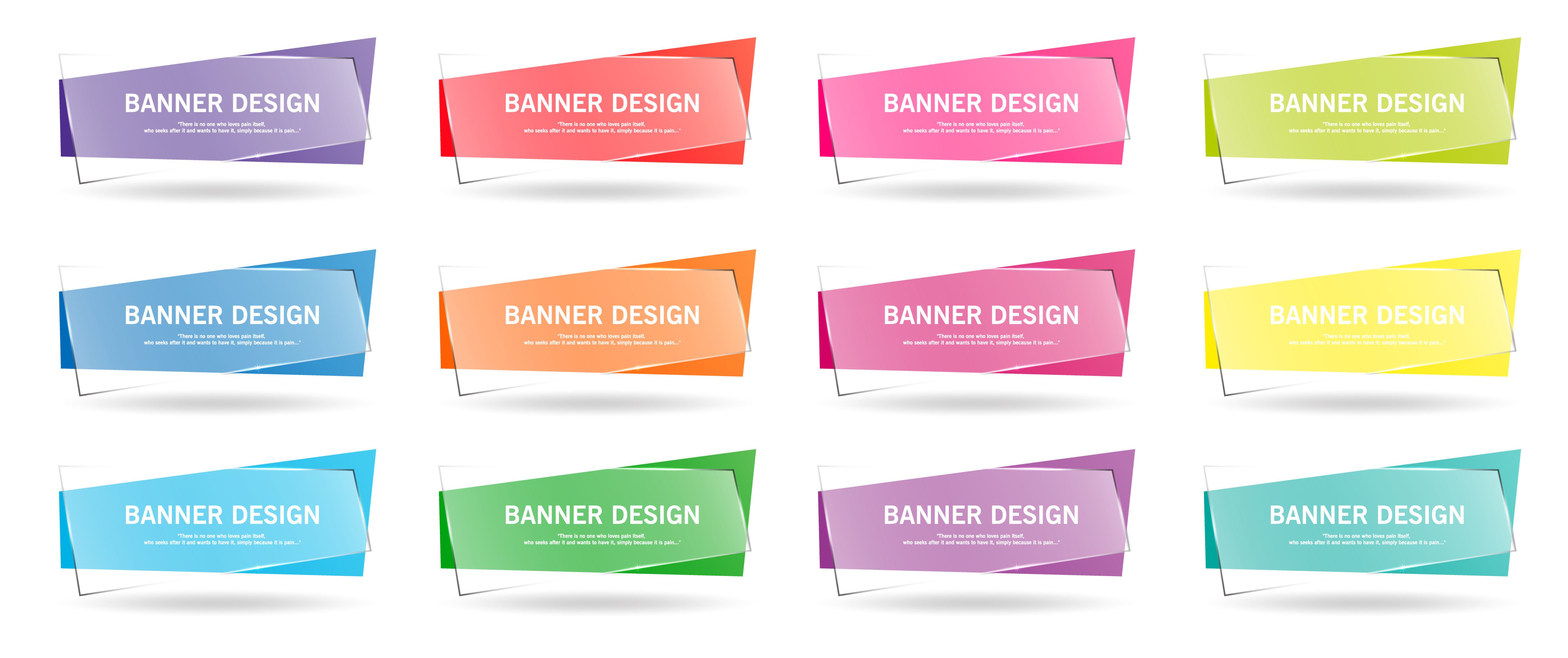 
									Colorful set of geometric banners with transparent overlay Free Vector and Free SVG