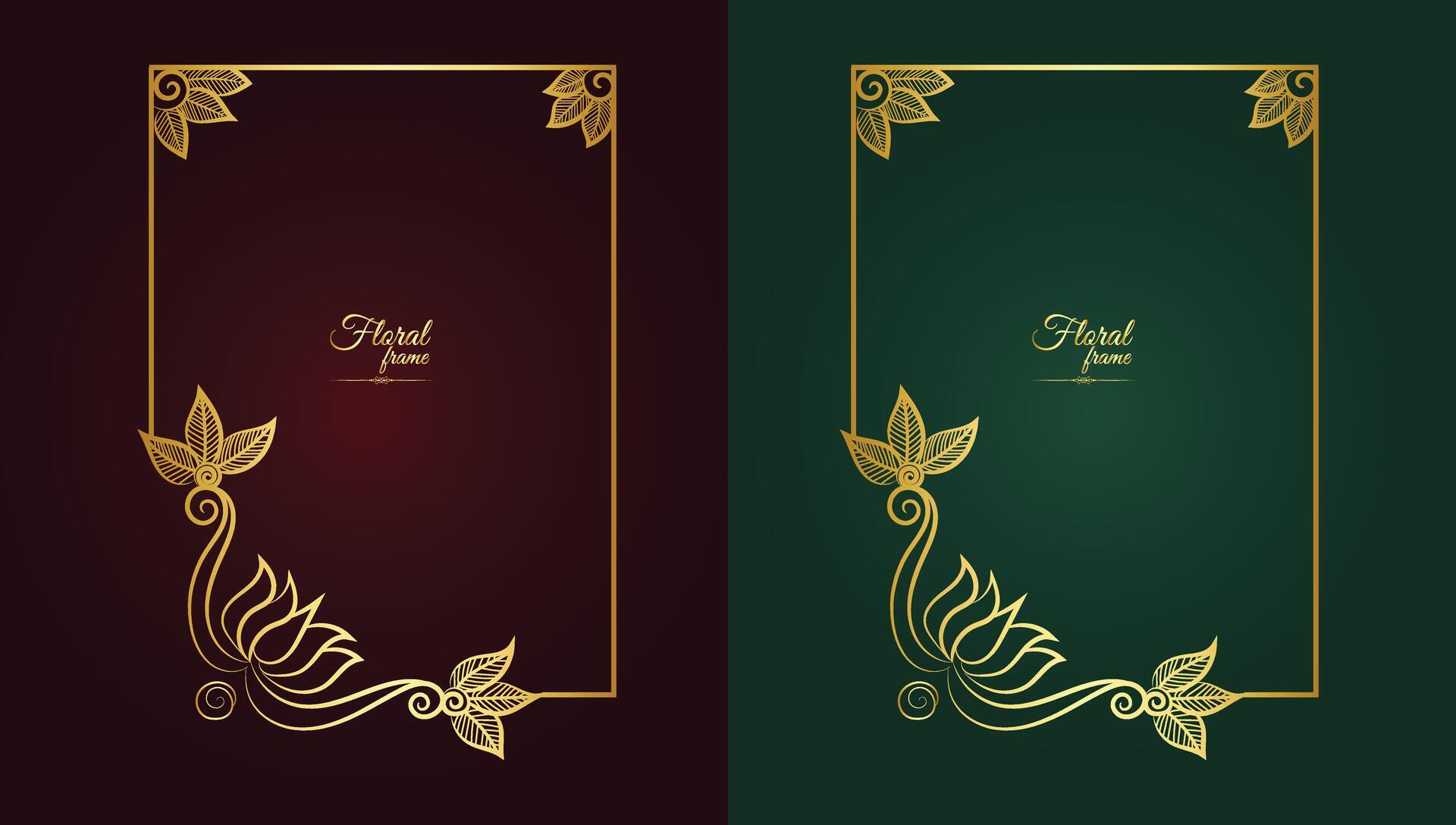 Flower Decorative Gold Frames And Borders Stock Free