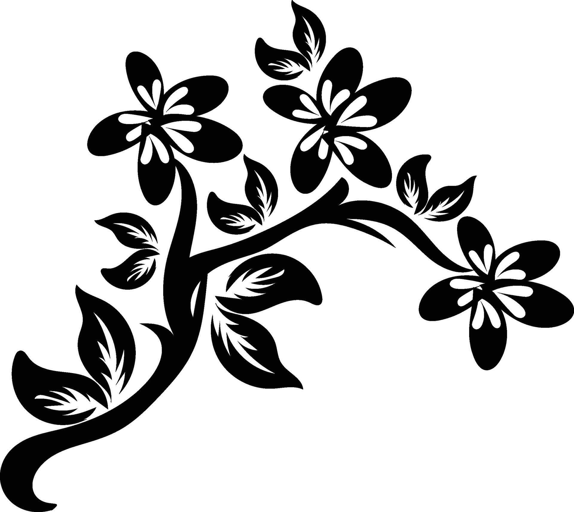 flower silhouettes design Stock Free