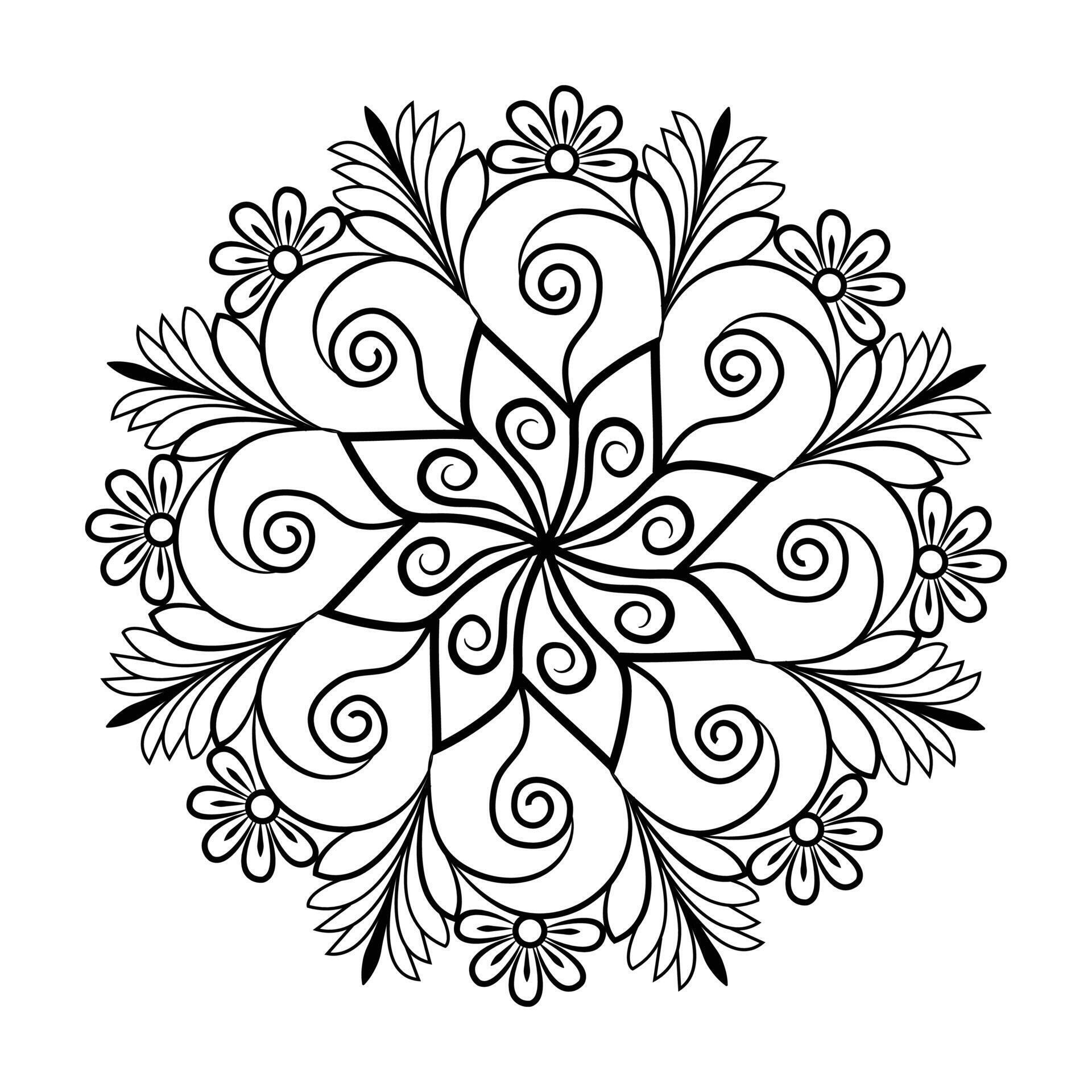 Easy circle mandala unique flower floral vector eps mandala patterns for free download Stock Free