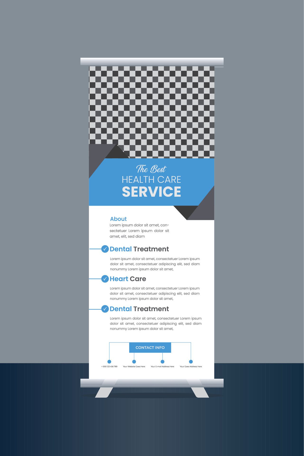 Vector roll-up banner design template Free Vector