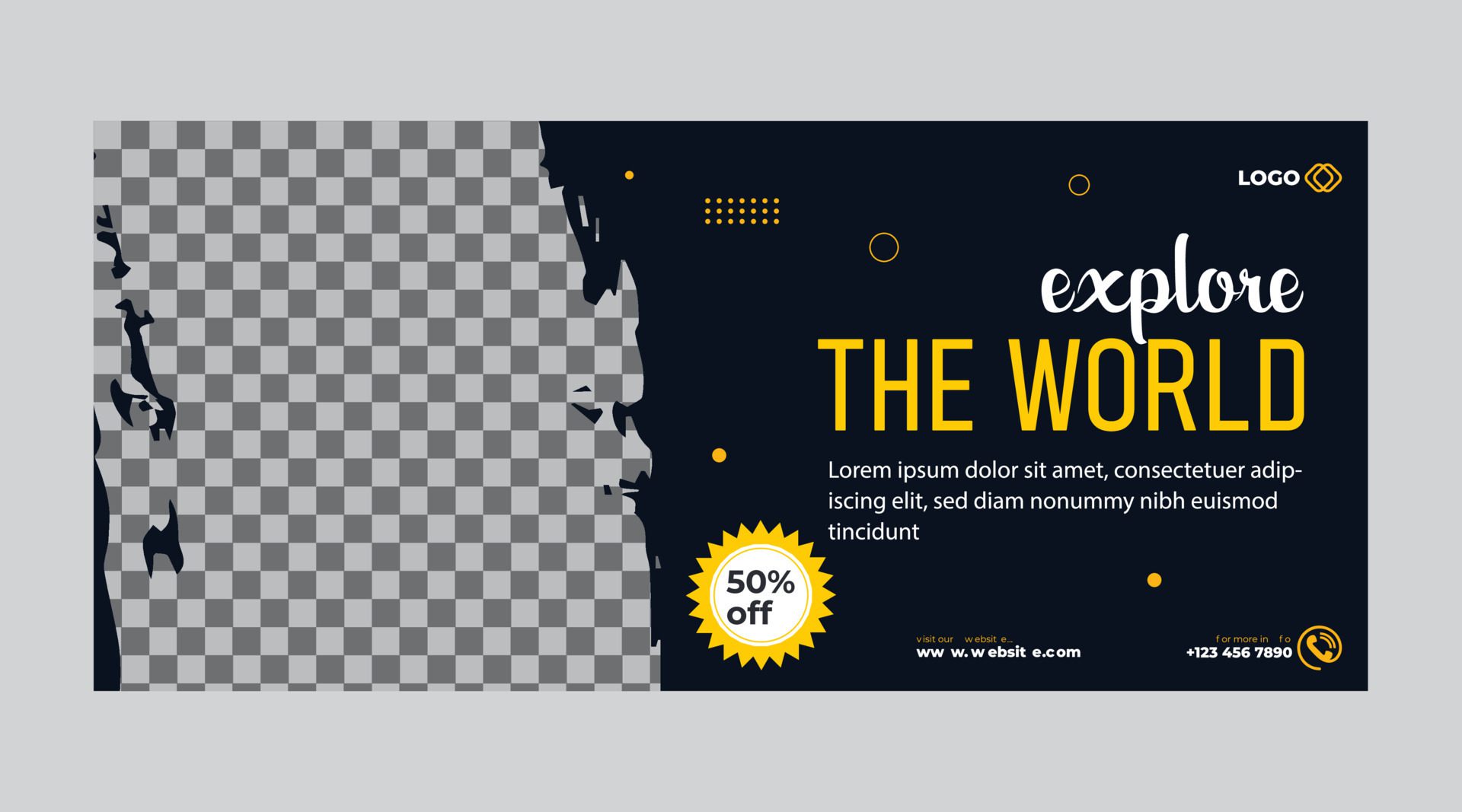 Explore The World Banner Design Free Vector