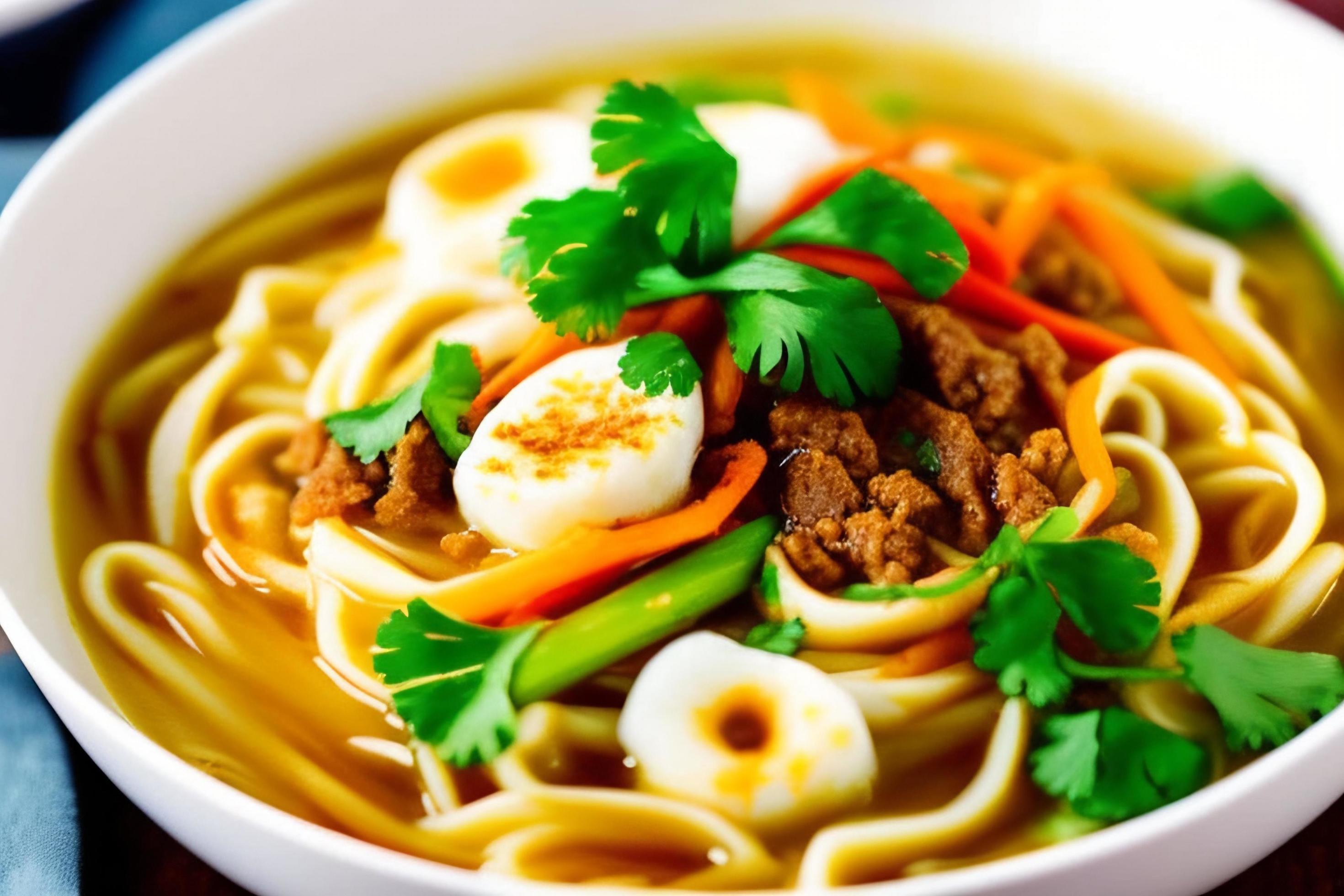 Delicious noodles. Fast food meal with appetizing pasta and chopsticks. Stock Free