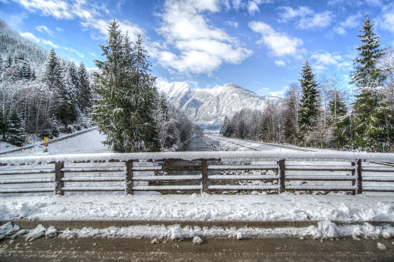 Winter landscape in stacked focus Stock Free