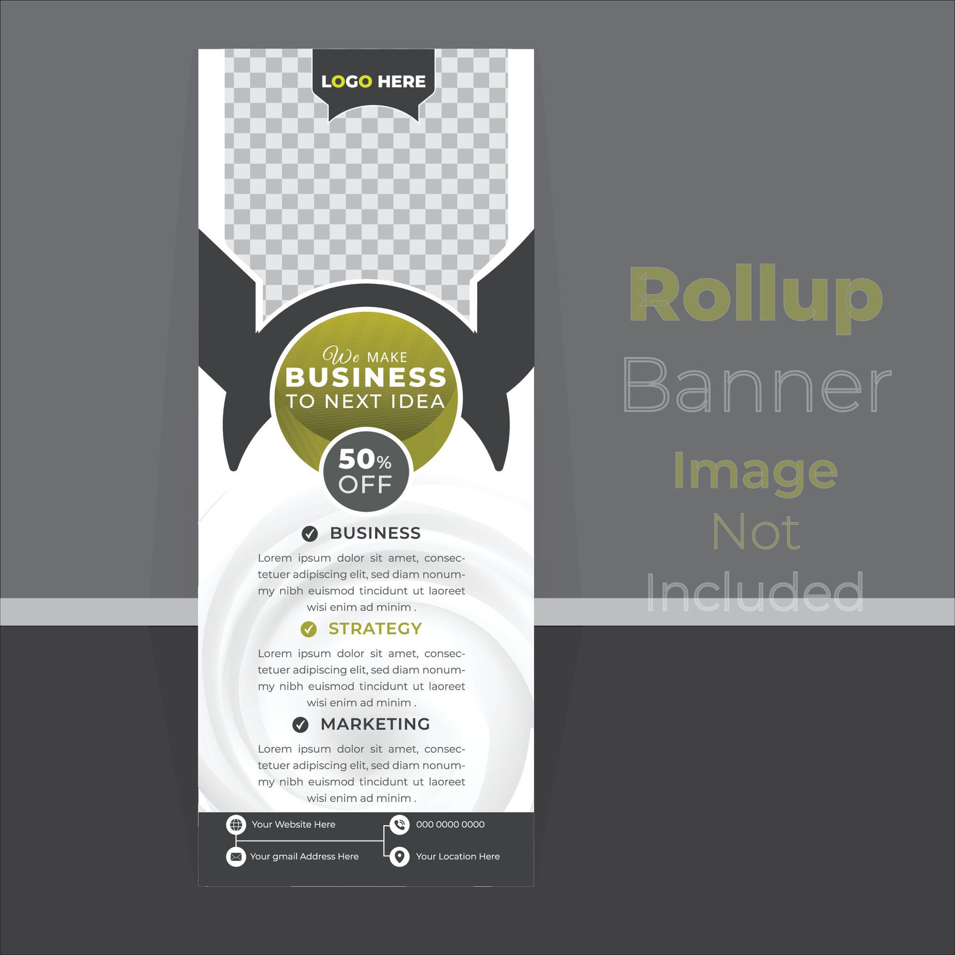 Unique Roll Up Banner Design, x-stand, x-banner, Grow your business. Free Vector