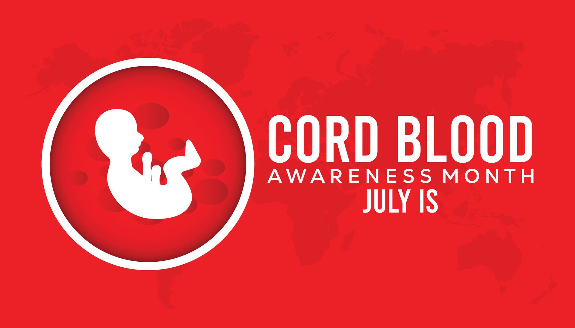 cord blood awareness month observed every year in July. Template for background, banner, card, poster with text inscription. Free Vector