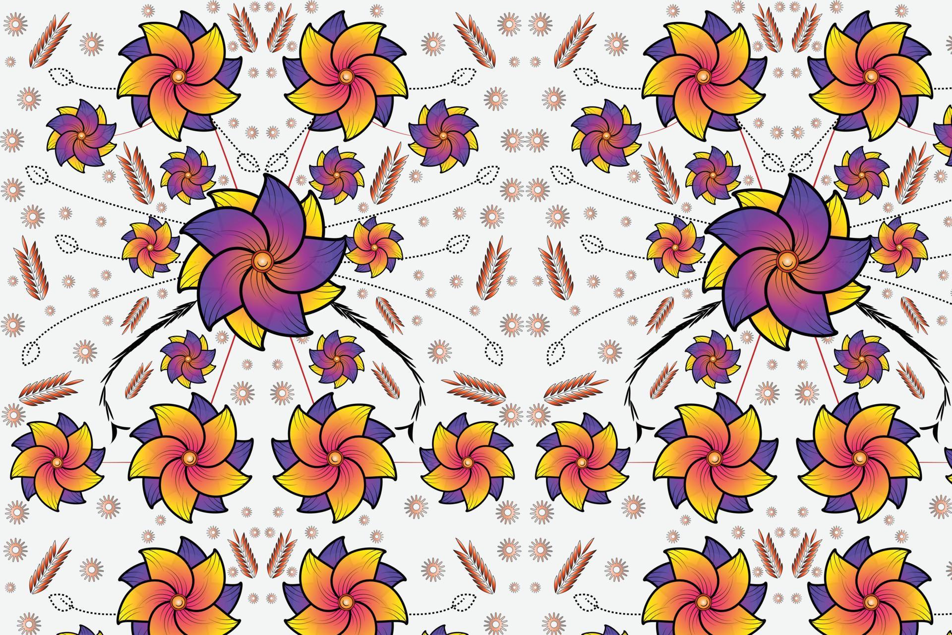 Fabric designs Flowers and leaves Vector eps 10 Background Pattern Stock Free