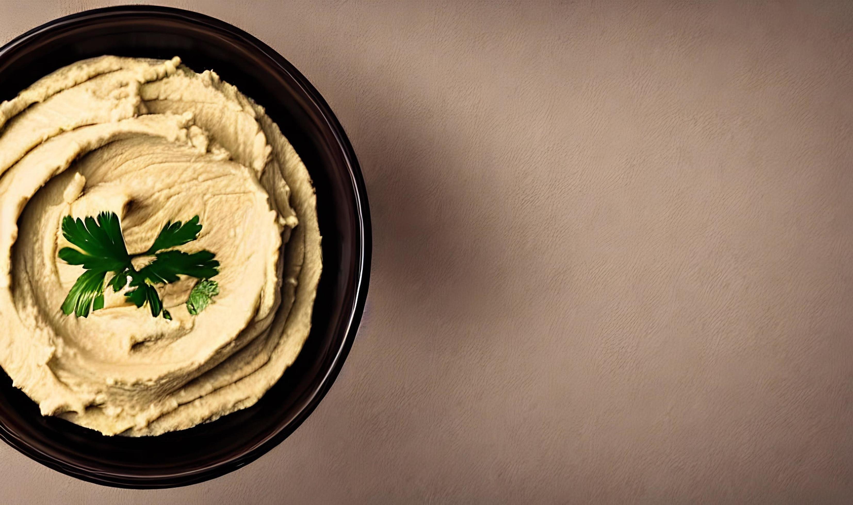 Healthy food. Traditional freshly made organic hummus. Stock Free