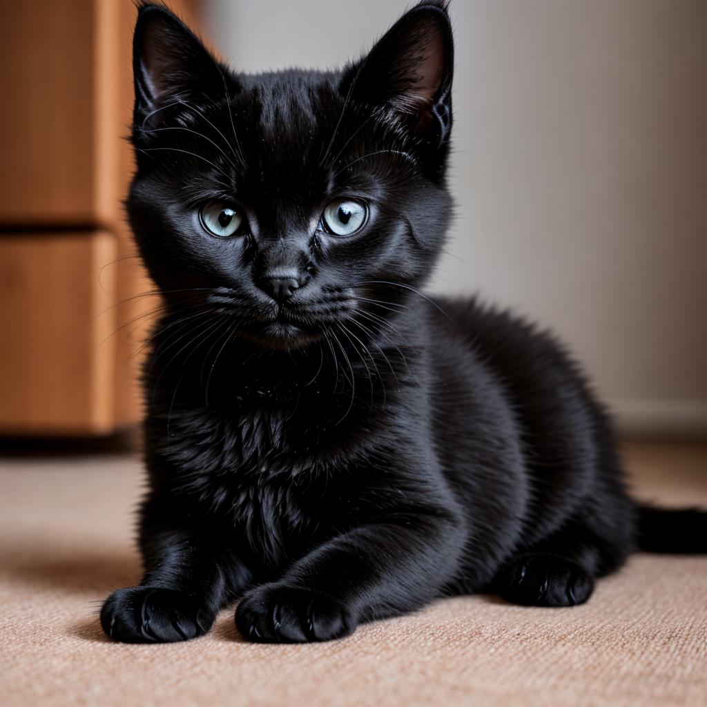 Black kitten by @libbiebean14 by @ai_generated