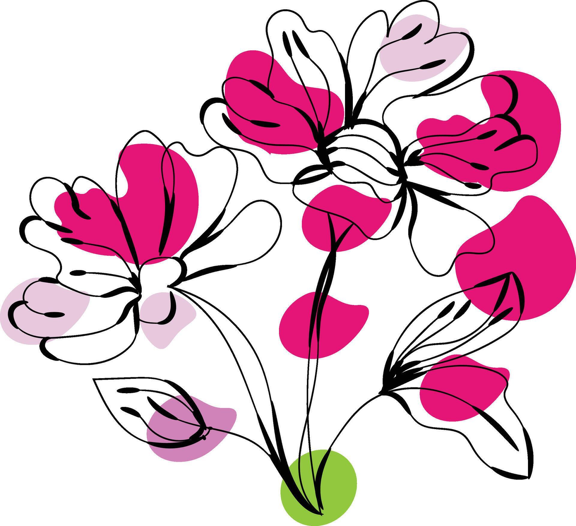 Monochromatic spring flowers collection Stock Free