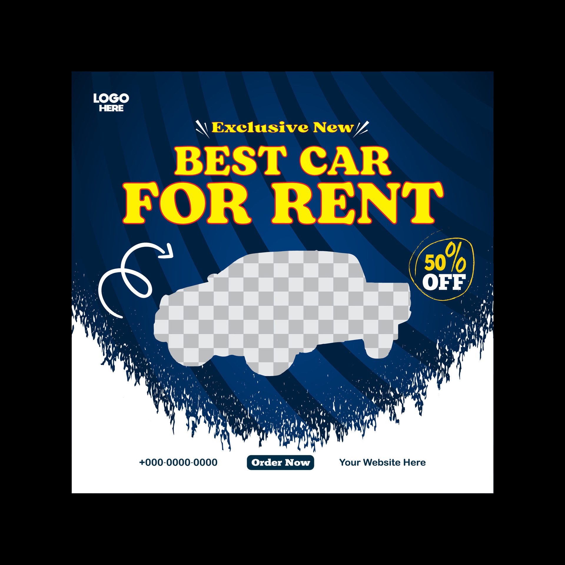 car rent or sale post design and social media banner template Free Vector